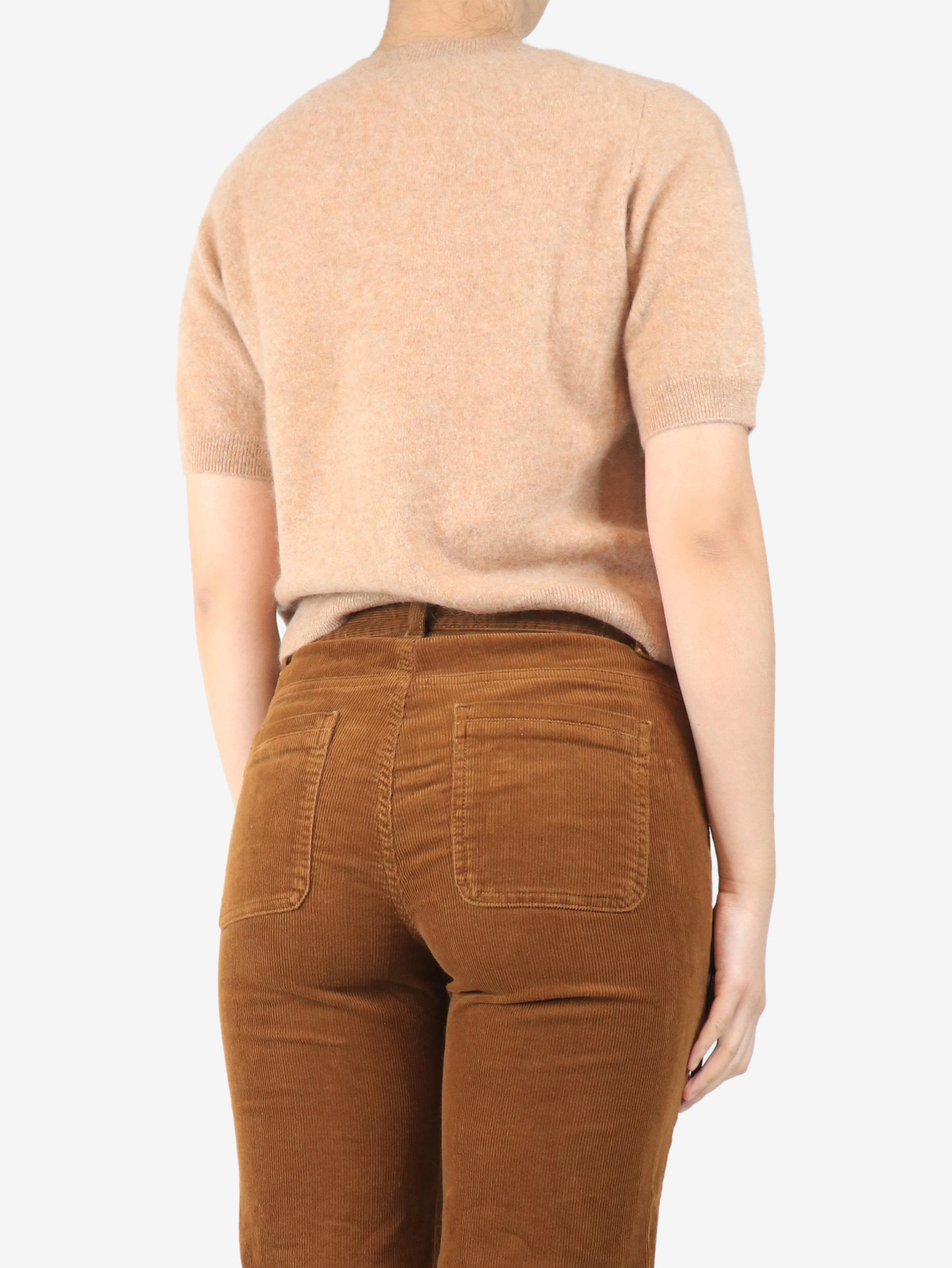 Beige brushed cashmere top - size S - Image 2