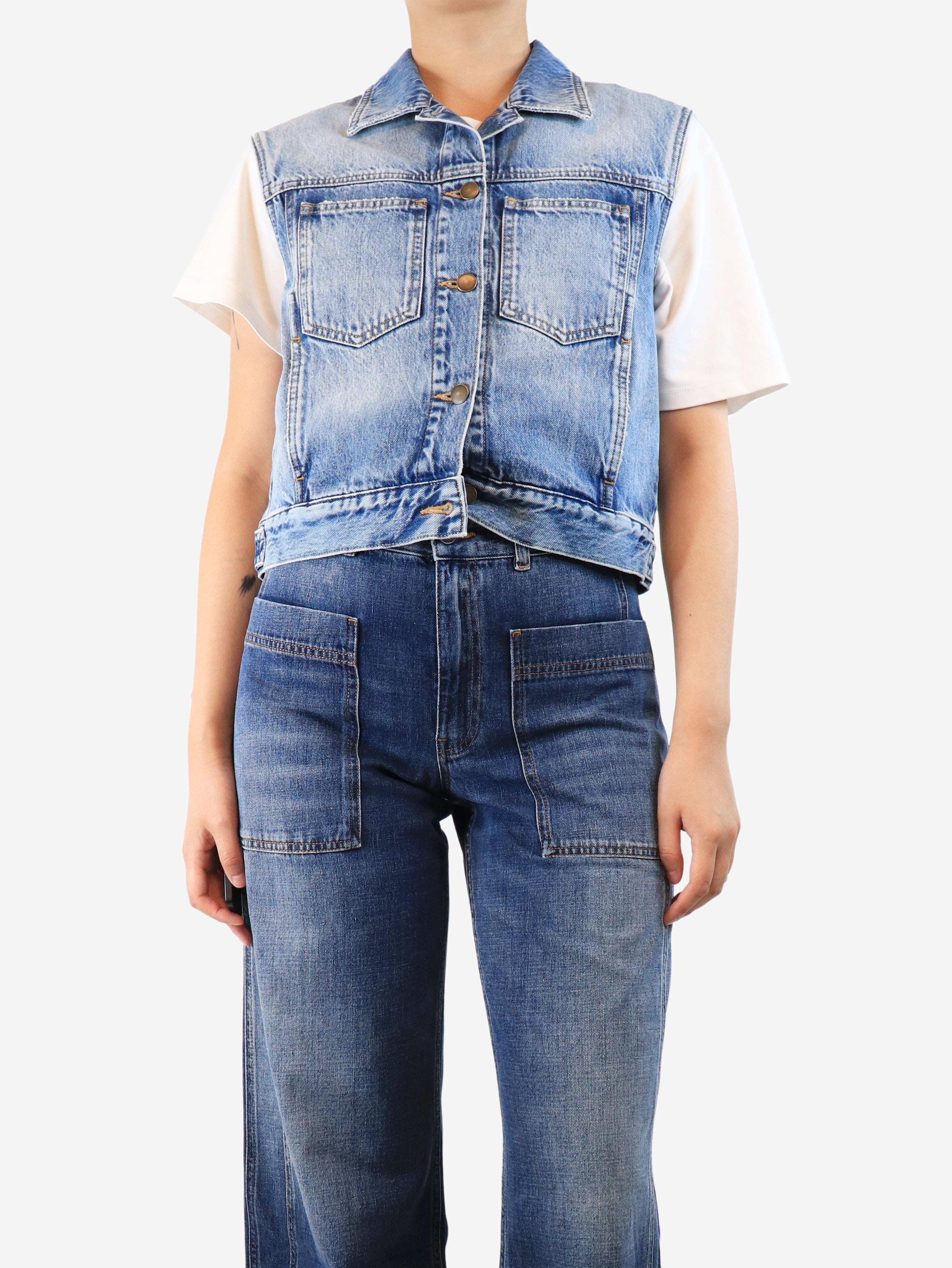 Blue denim vest - size UK 8