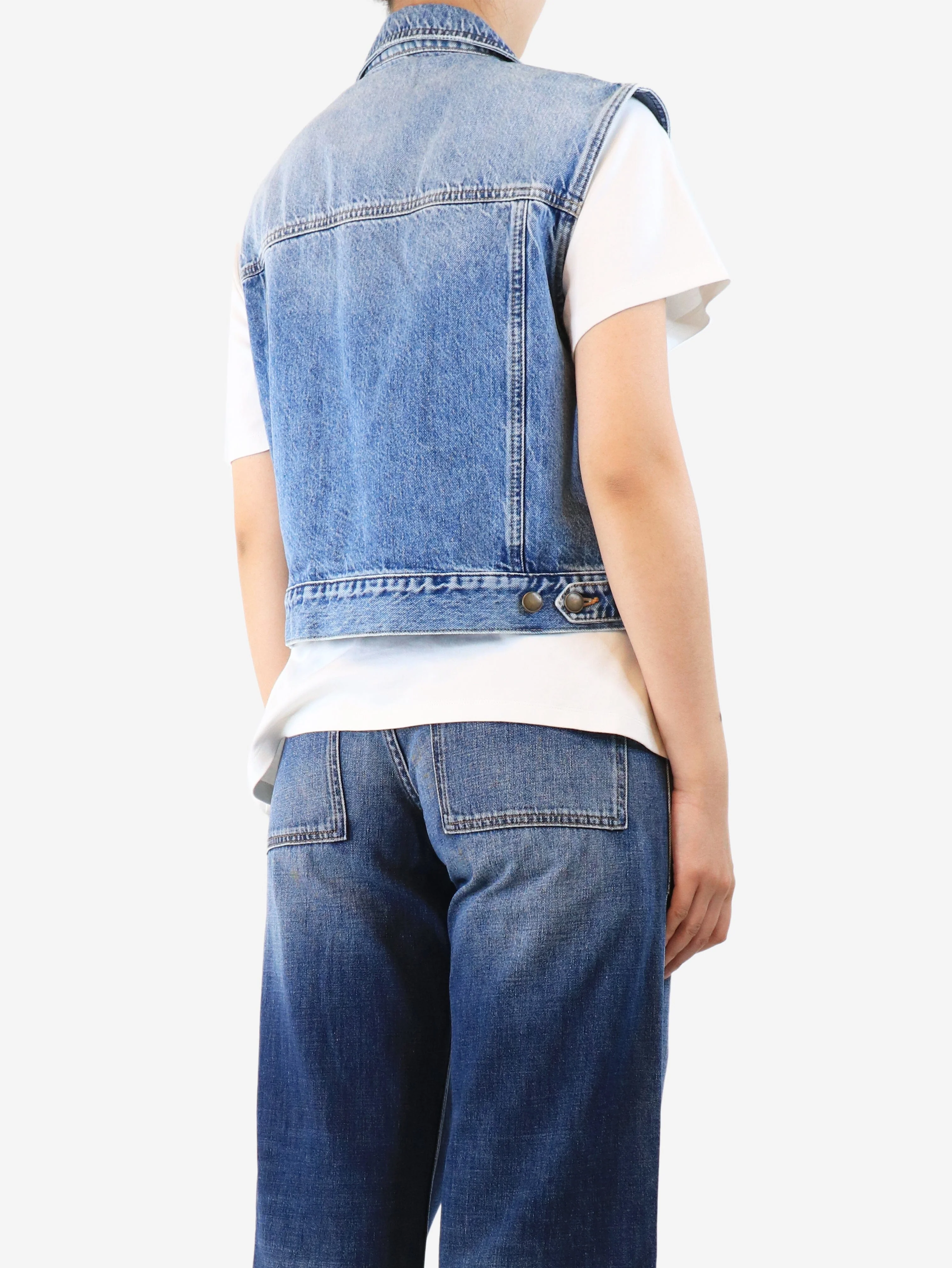 Blue denim vest - size UK 8 - Image 2