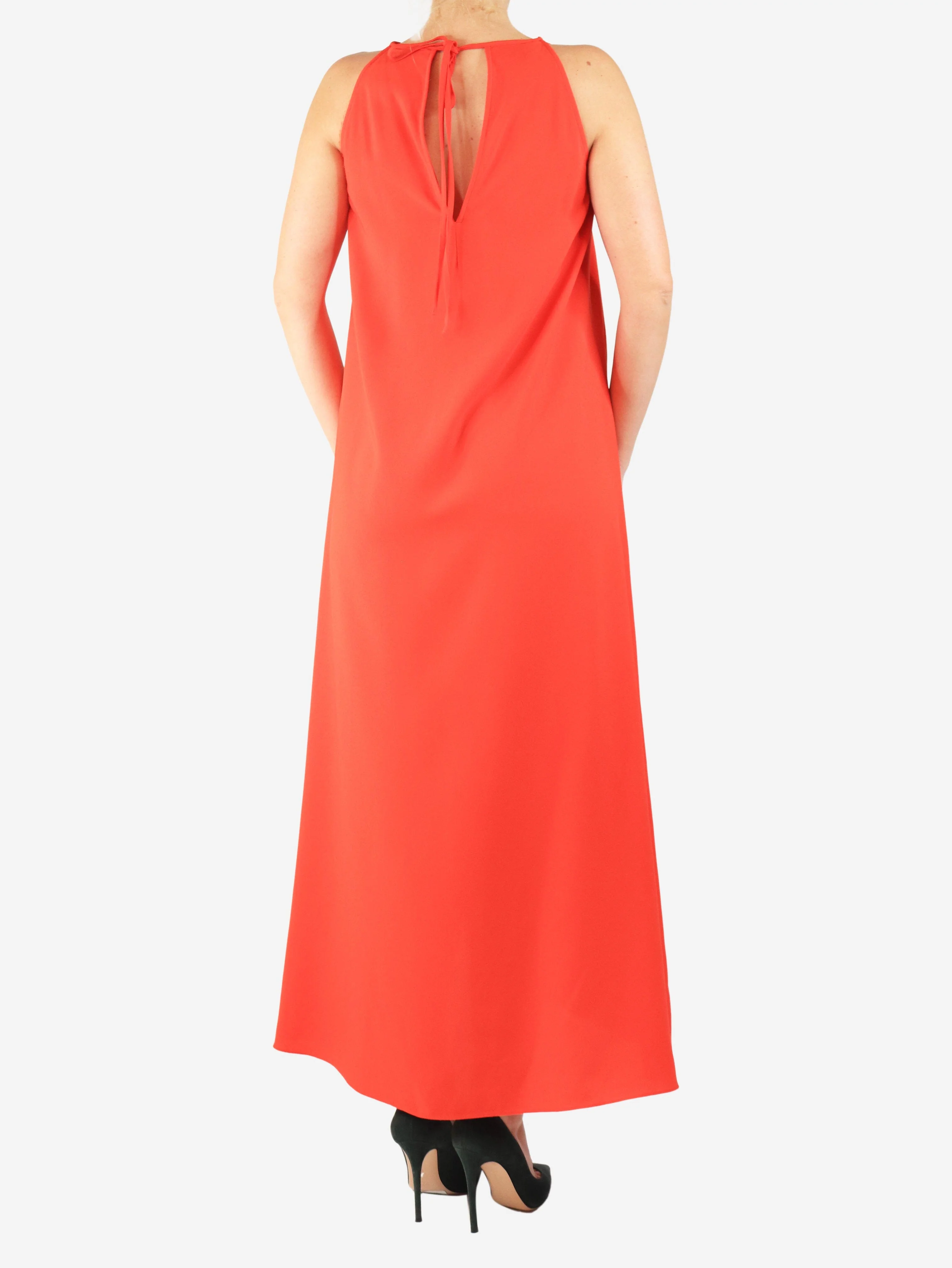 Red sleeveless crepe midi dress - size - Image 2