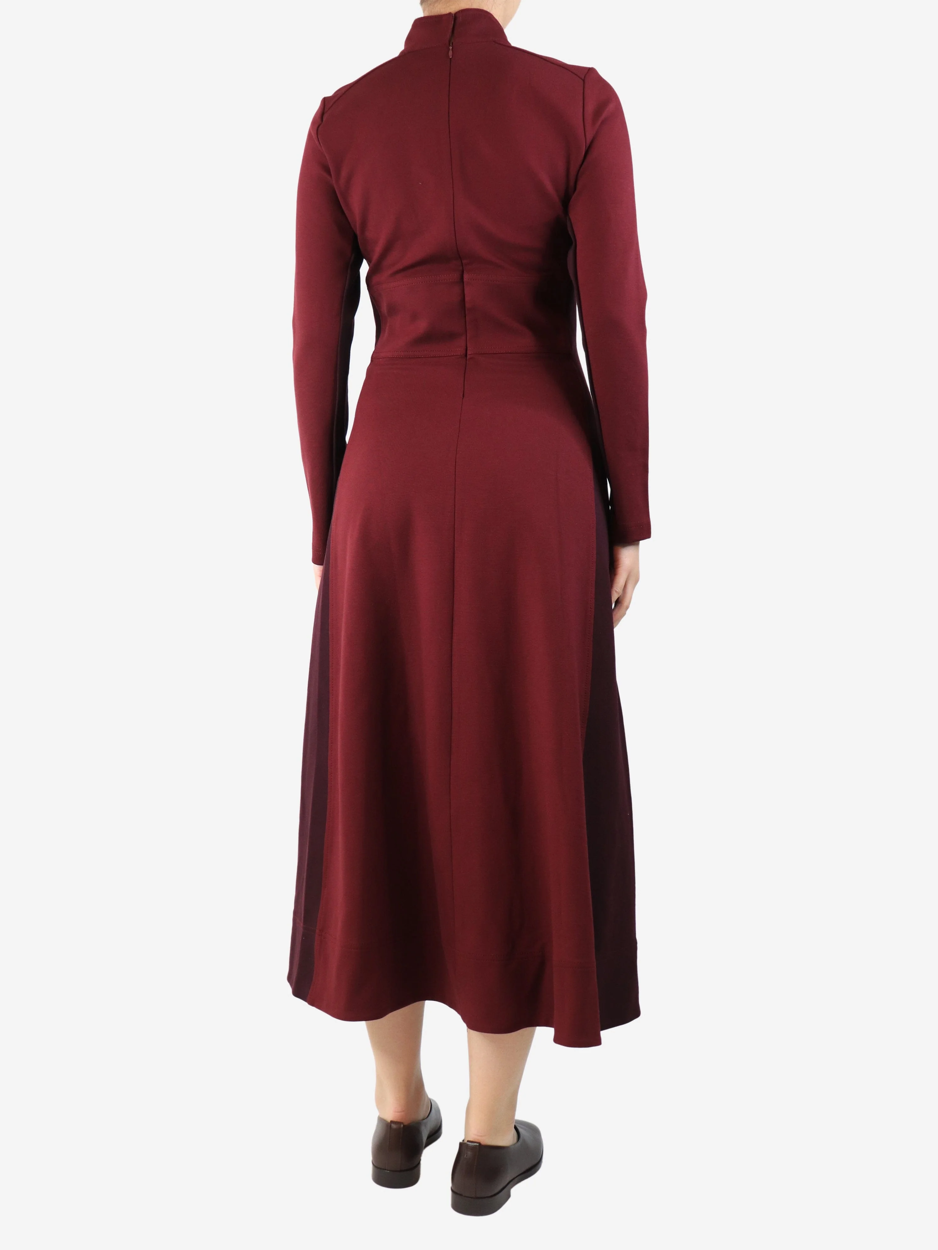 Red zip front midi dress - size UK 10 - Image 2