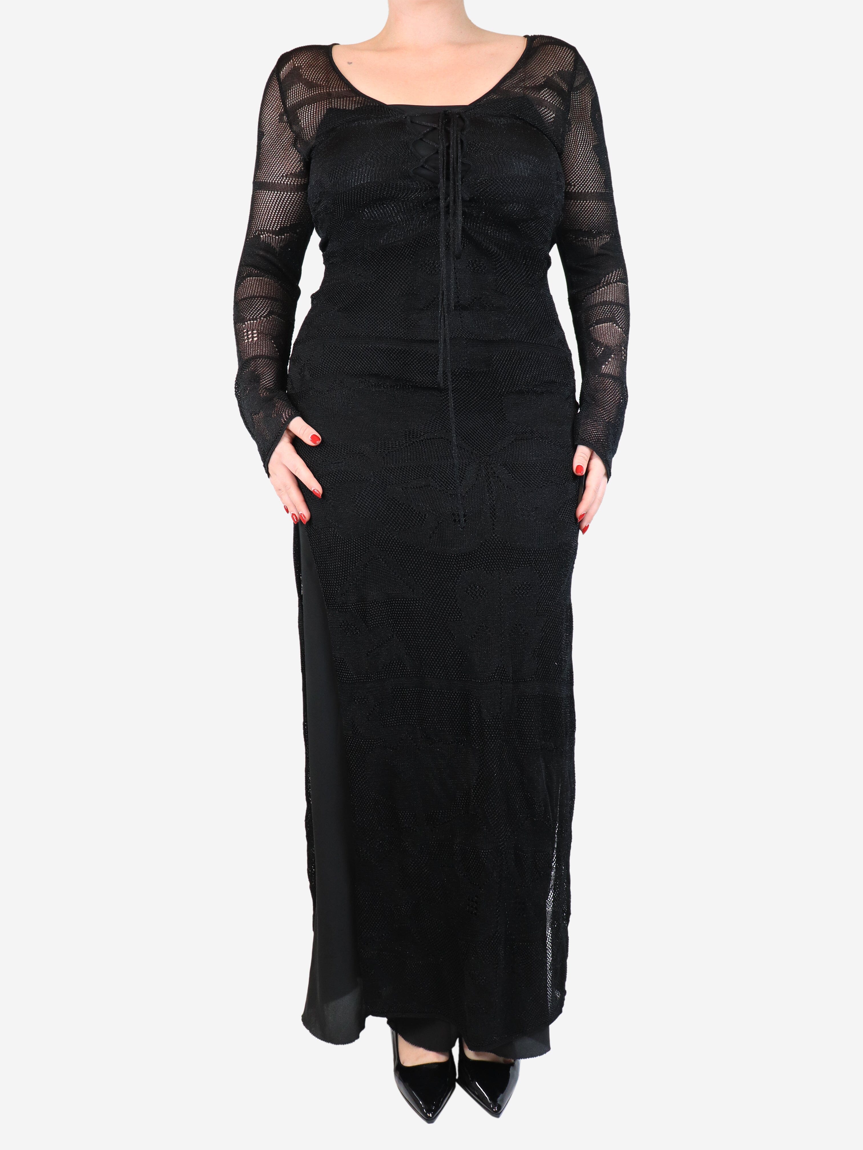 Black lurex beach cover-up - size L