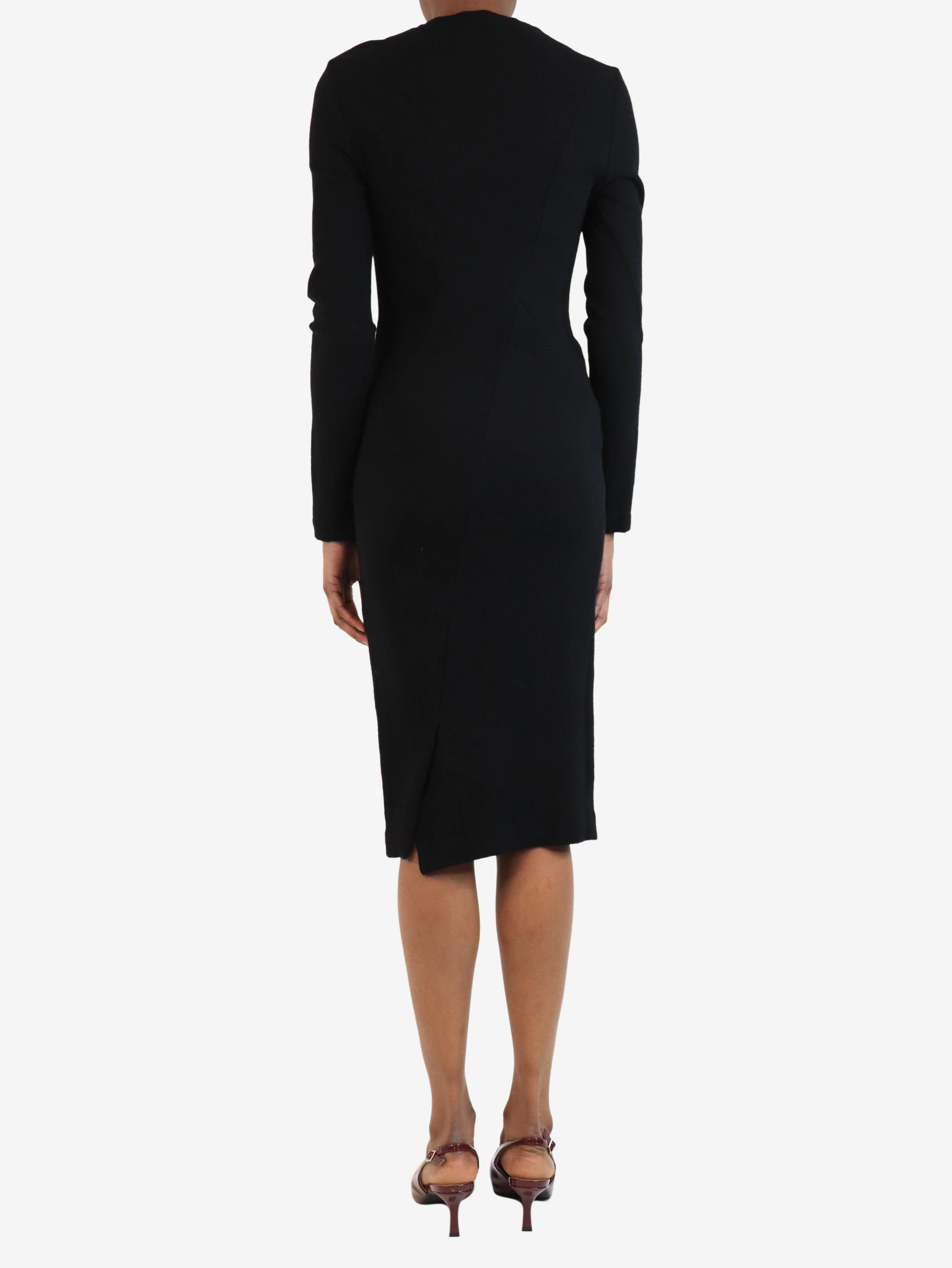 Black crepe midi dress - size UK 8 - Image 2