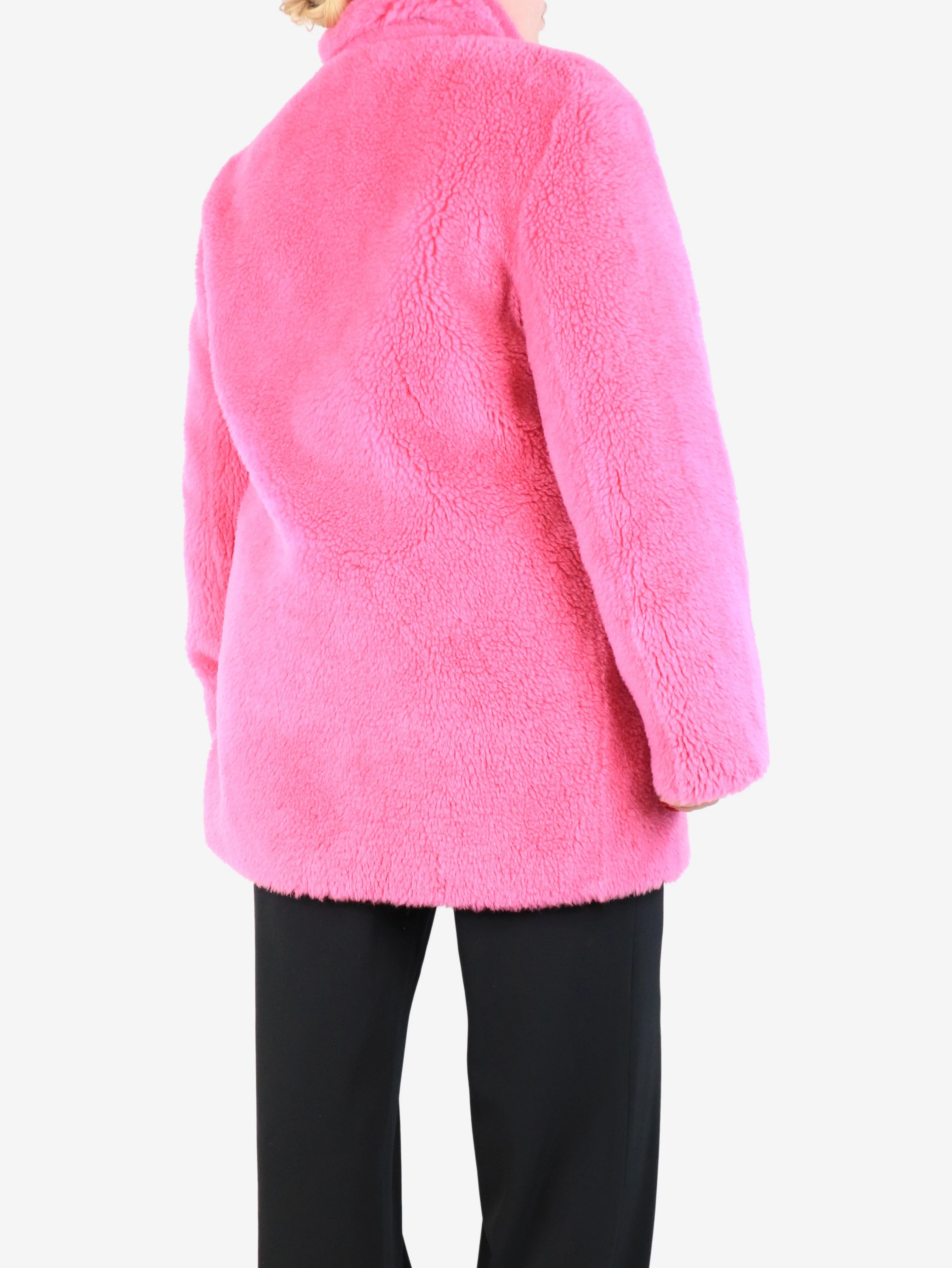 Pink wool coat - size UK 14 - Image 2