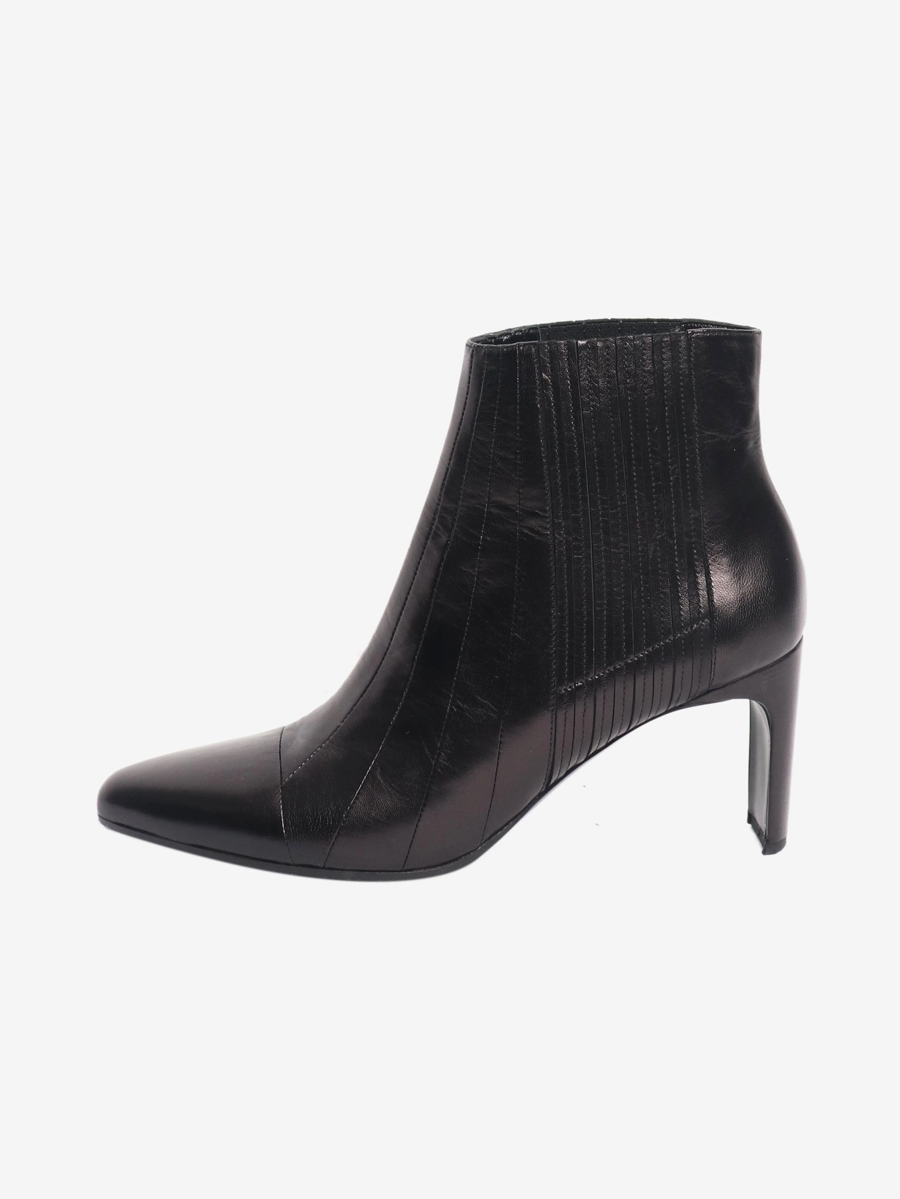 Black leather ankle boots - size EU 40 (UK 7)