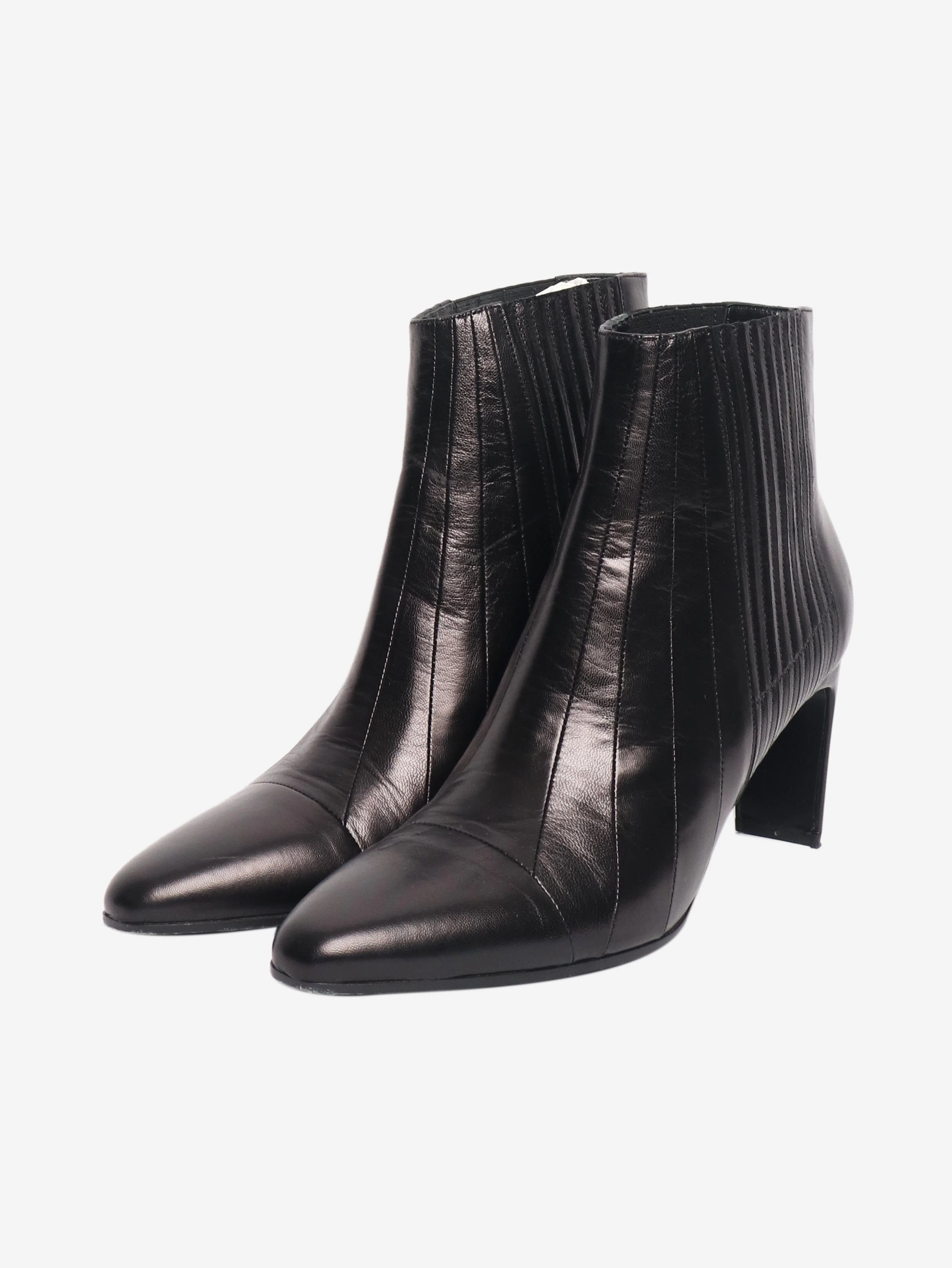 Black leather ankle boots - size EU 40 (UK 7) - Image 2