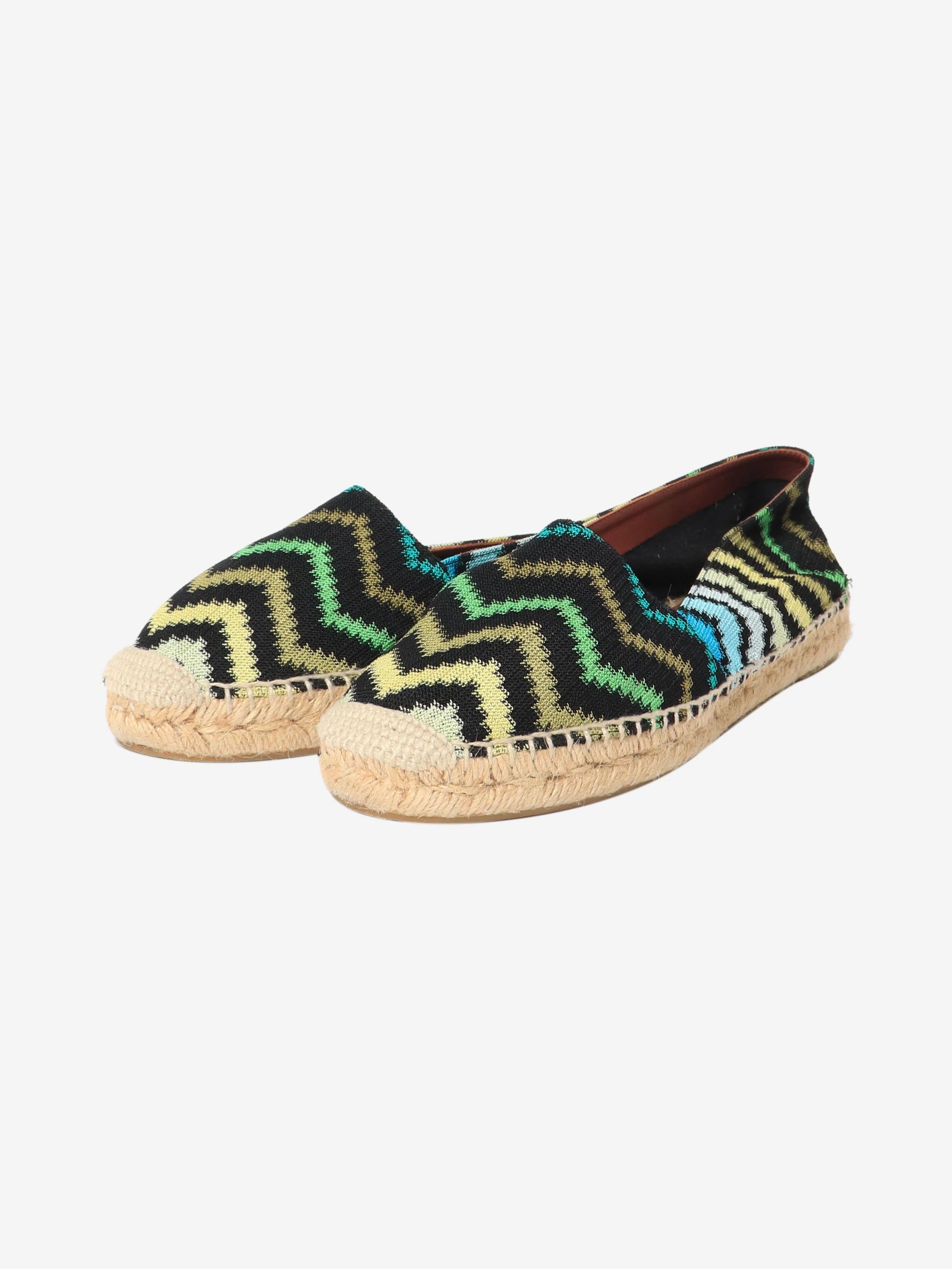 Green zig zag printed espadrilles - size EU 38 (UK 5) - Image 2