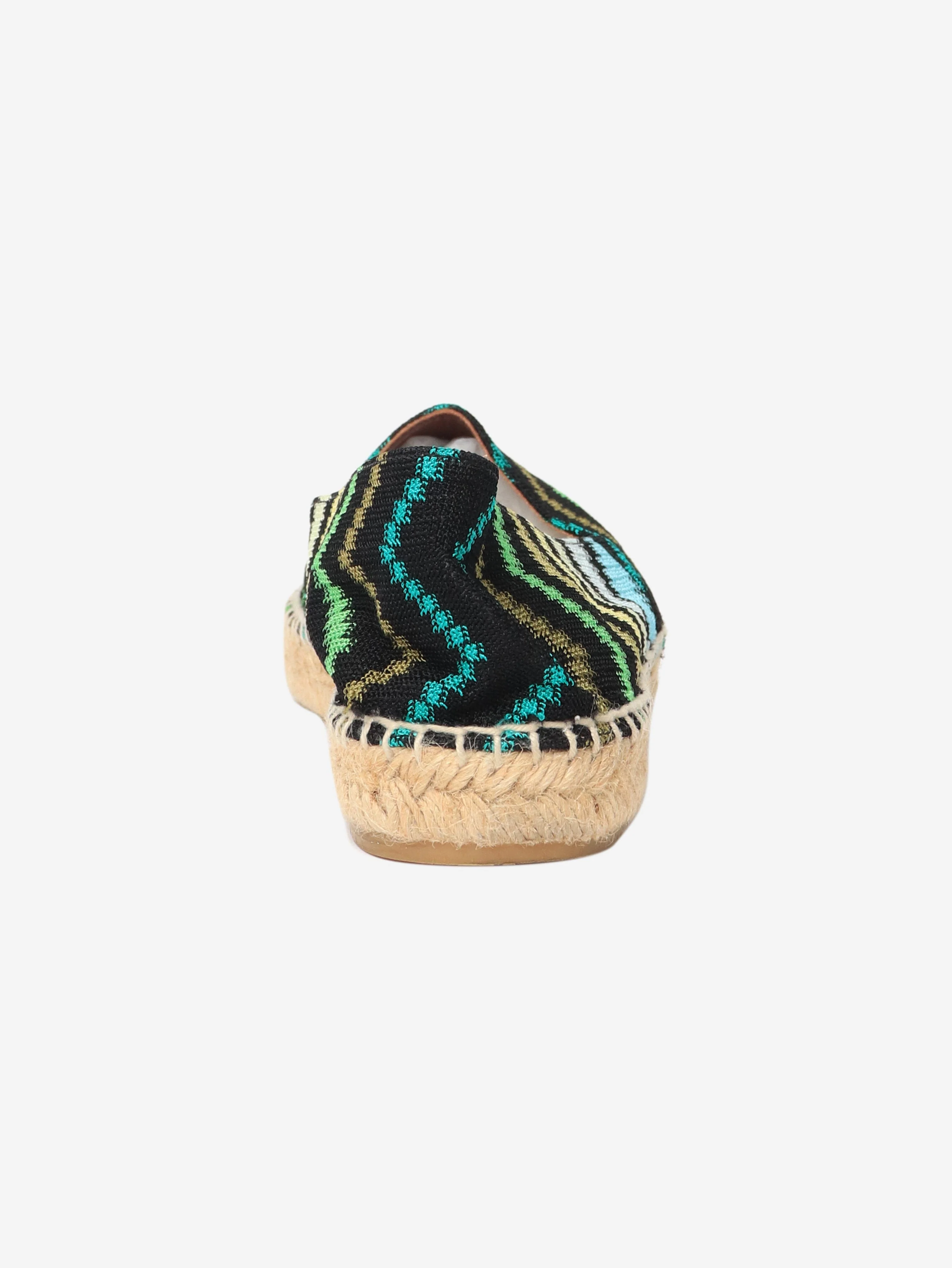 Green zig zag printed espadrilles - size EU 38 (UK 5) - Image 3