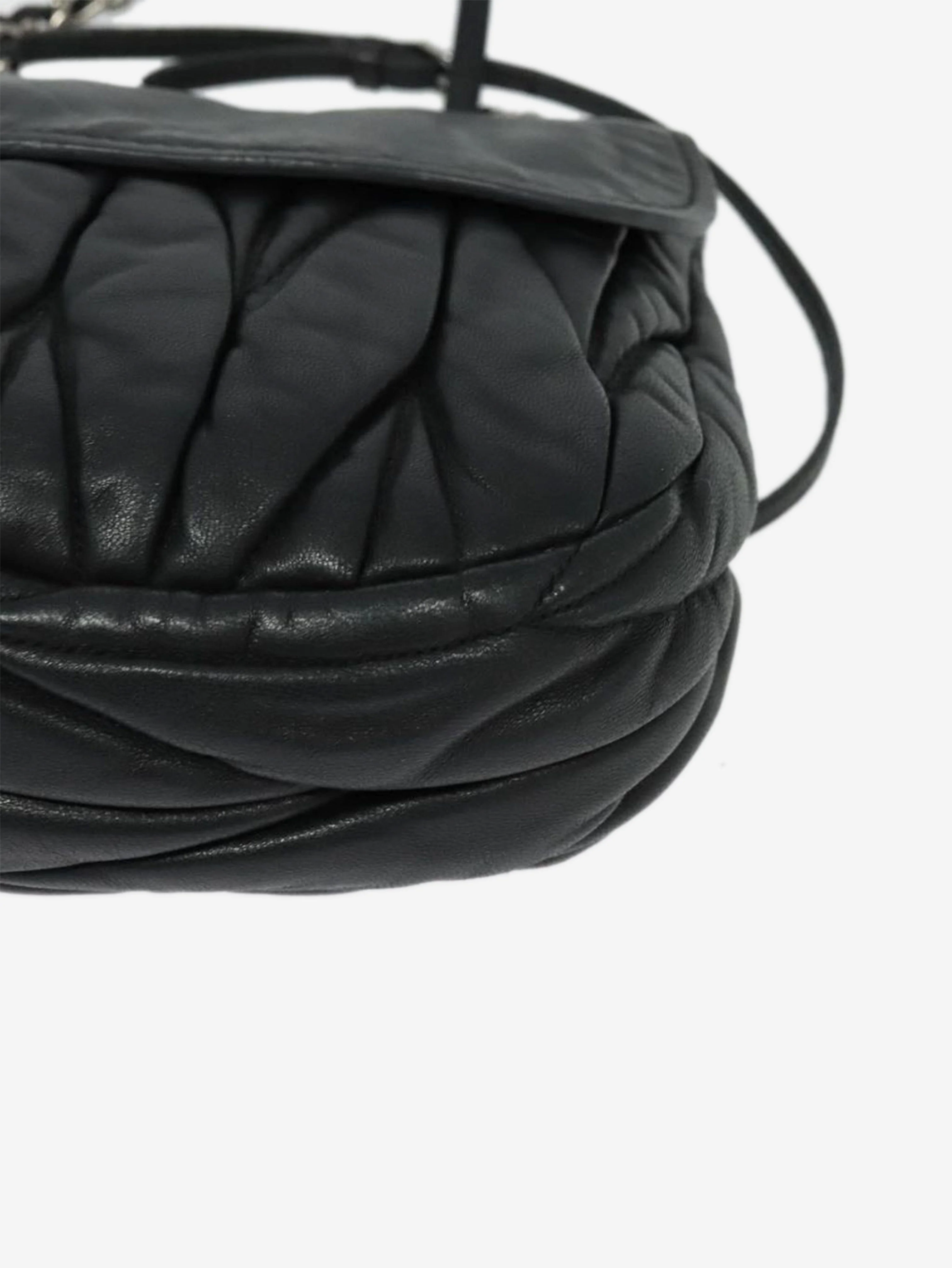 Black Matelasse leather chain bag - Image 12