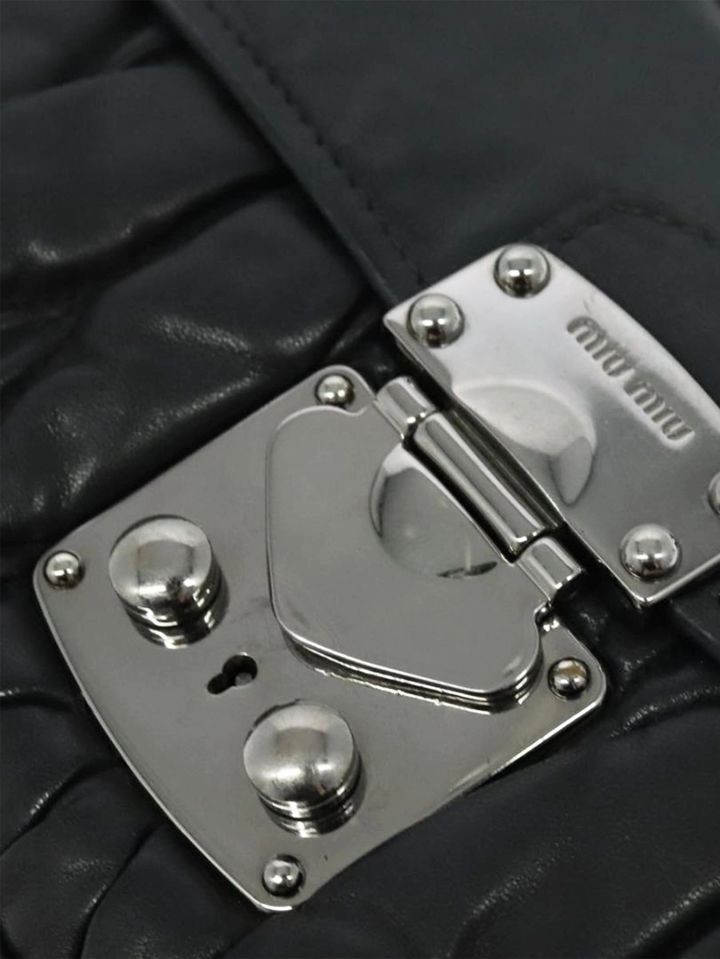Black Matelasse leather chain bag - Image 16