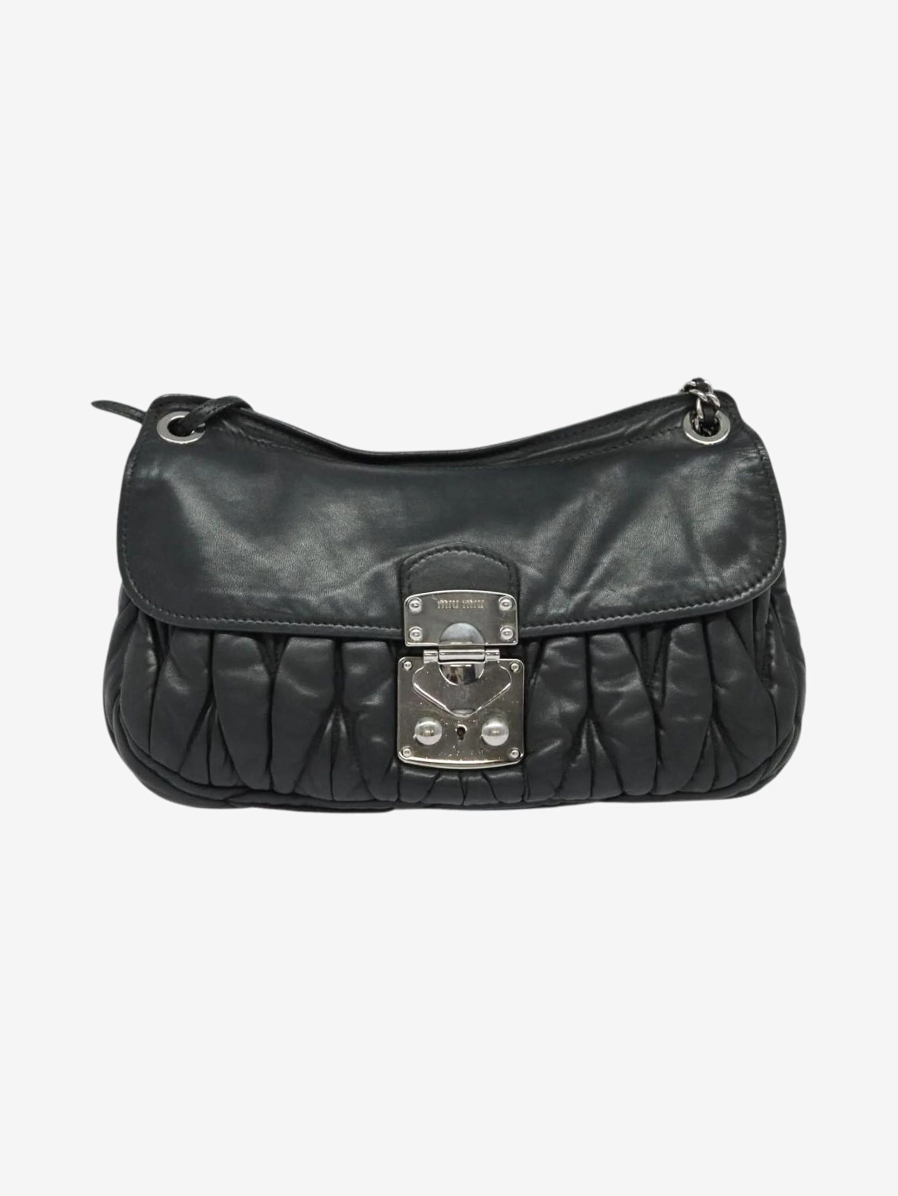 Black Matelasse leather chain bag - Image 2