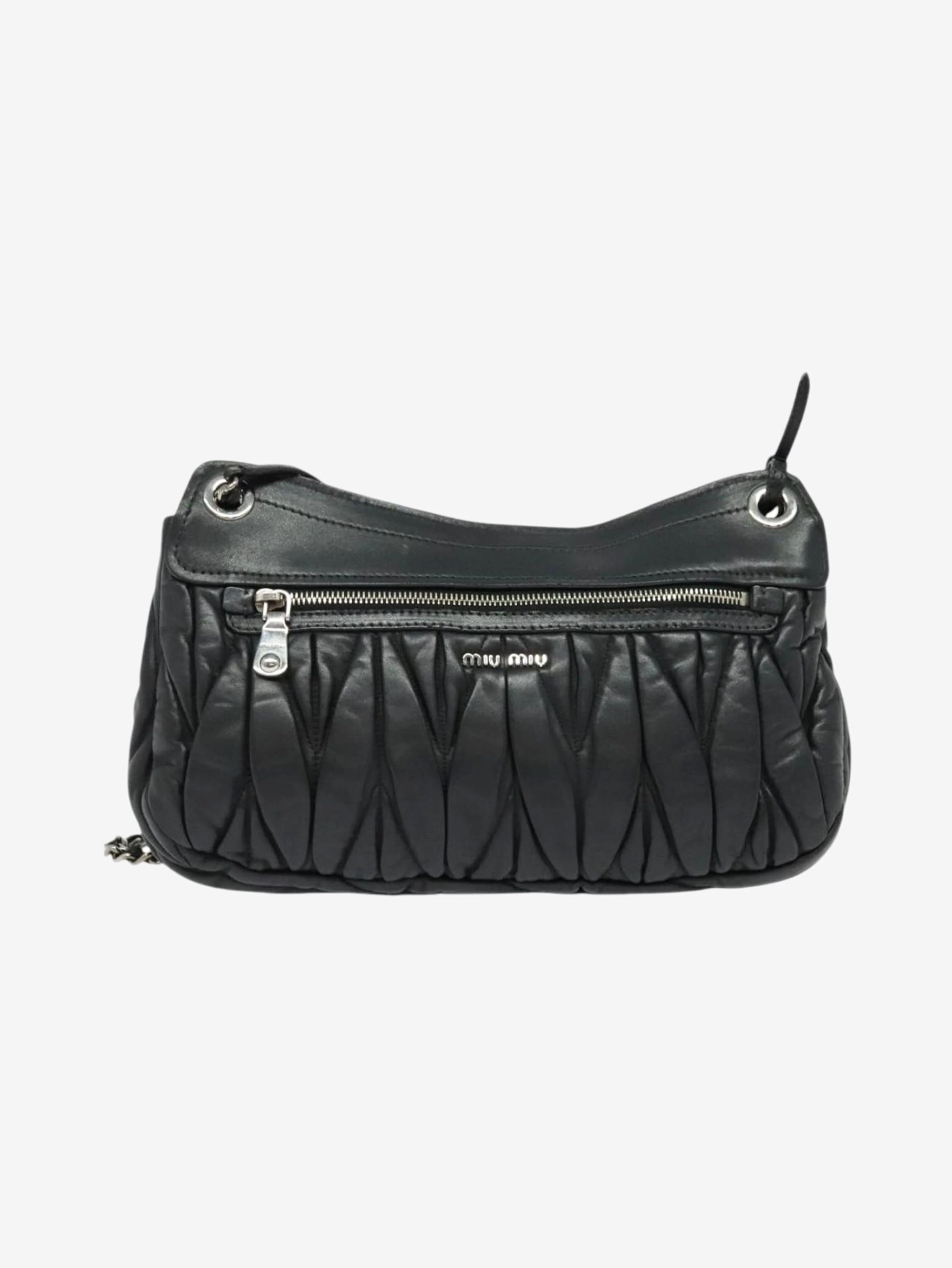 Black Matelasse leather chain bag - Image 3