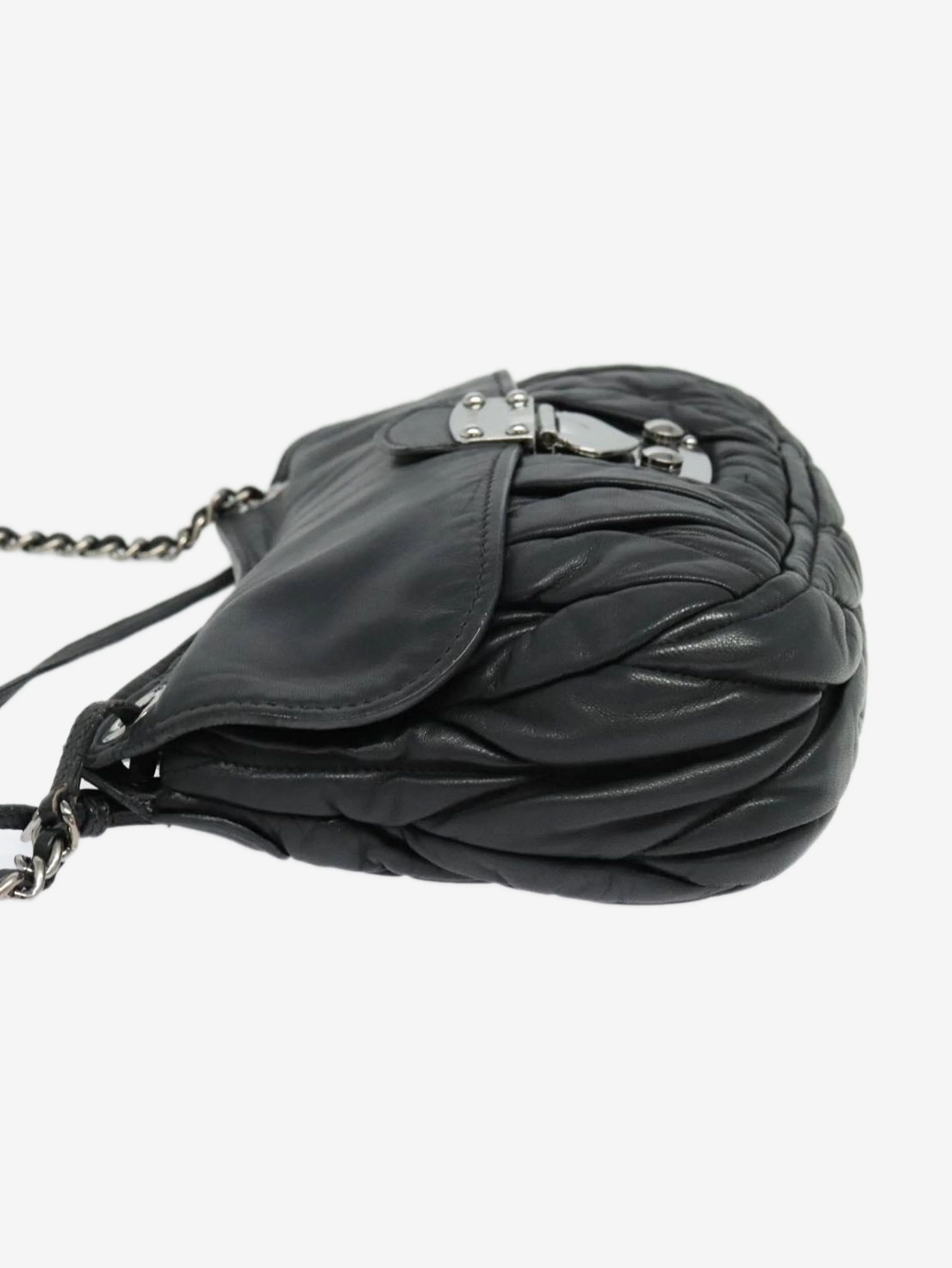 Black Matelasse leather chain bag - Image 4