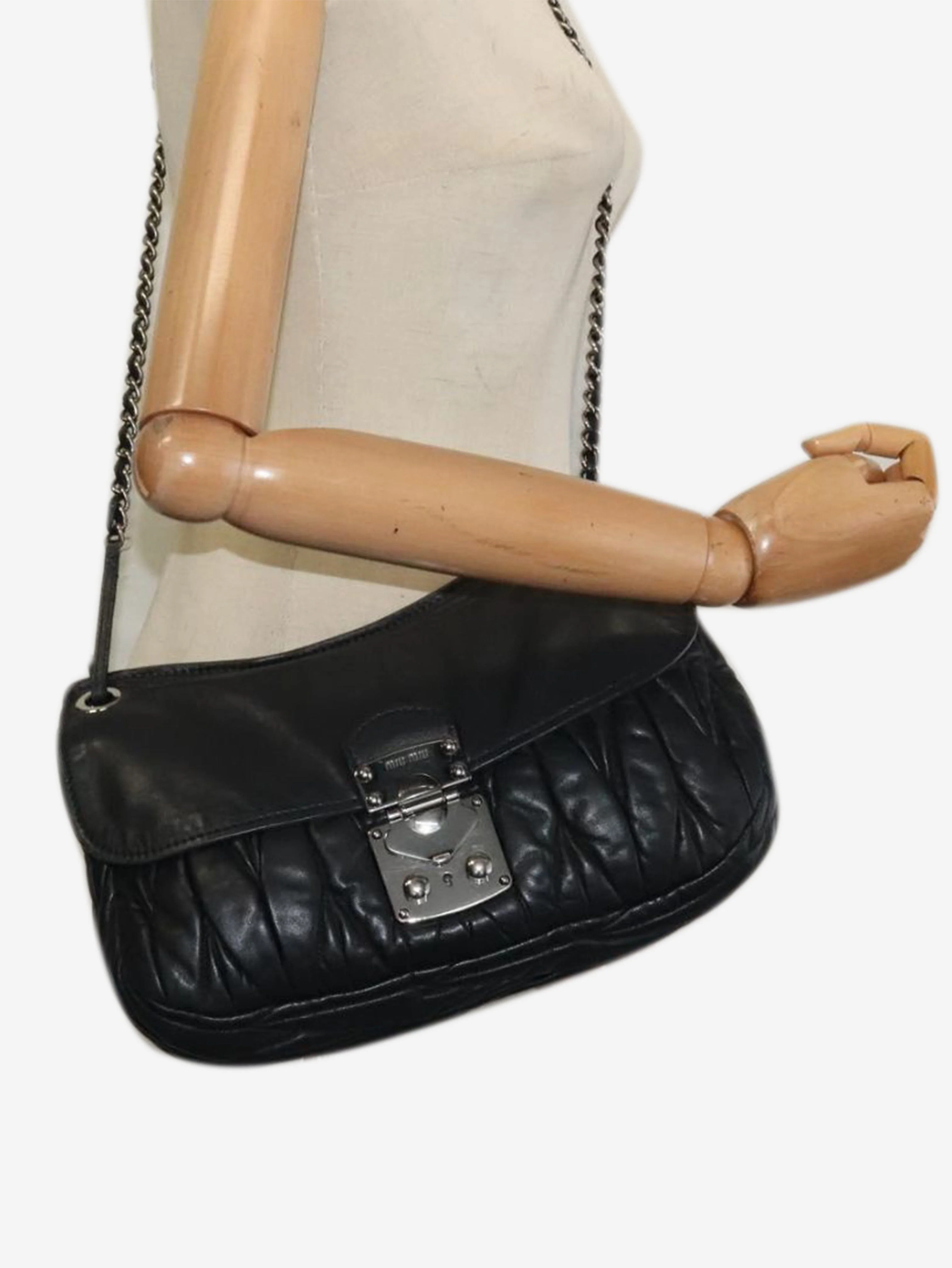 Black Matelasse leather chain bag - Image 6