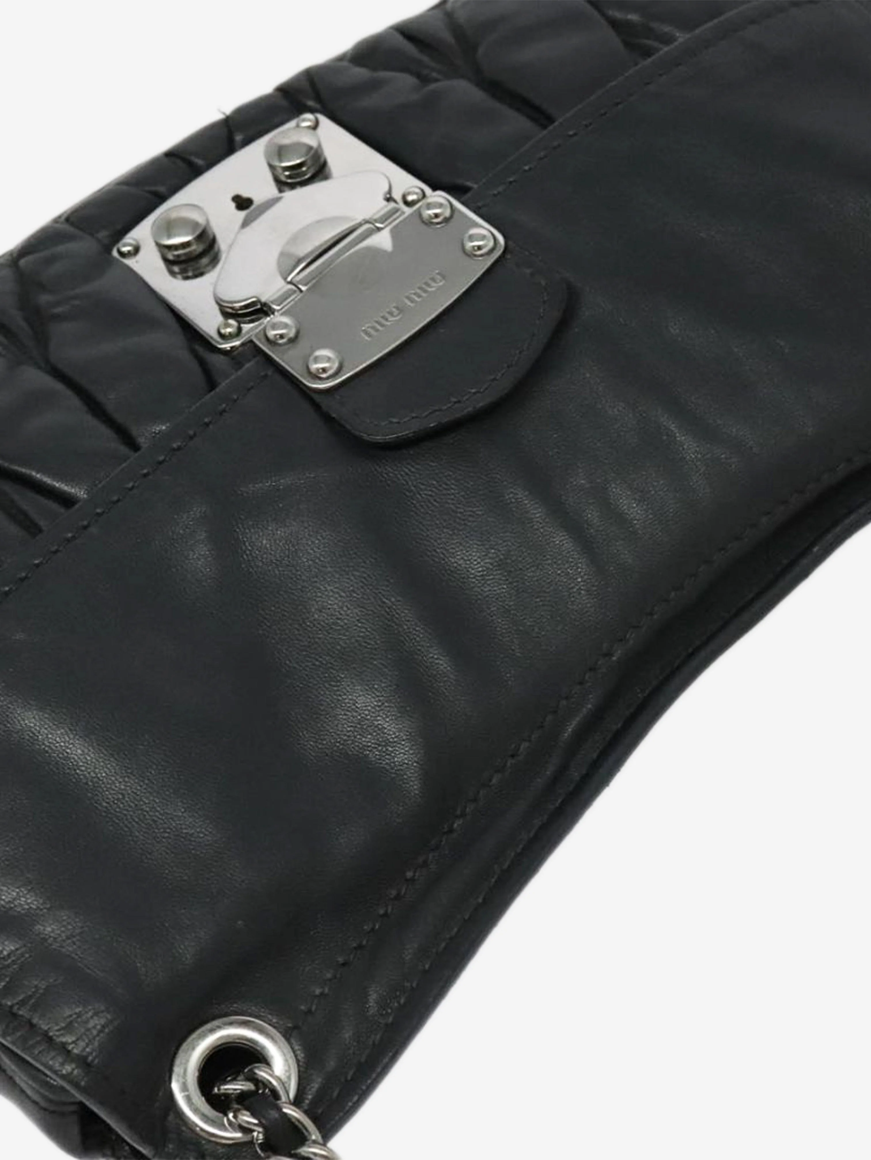 Black Matelasse leather chain bag - Image 7