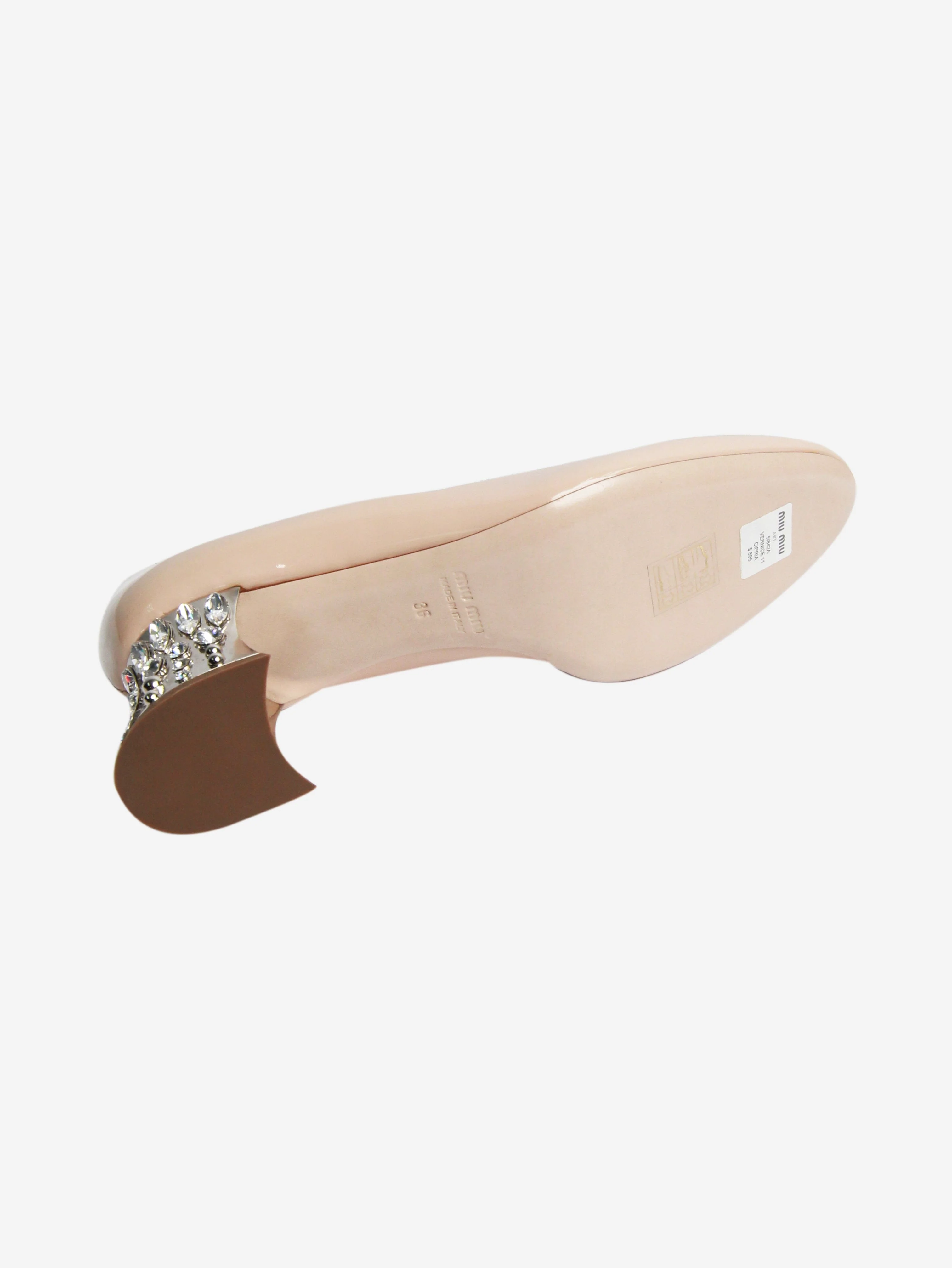 Neutral embellished crystal heels pumps - size EU 36 (UK 3) - Image 6