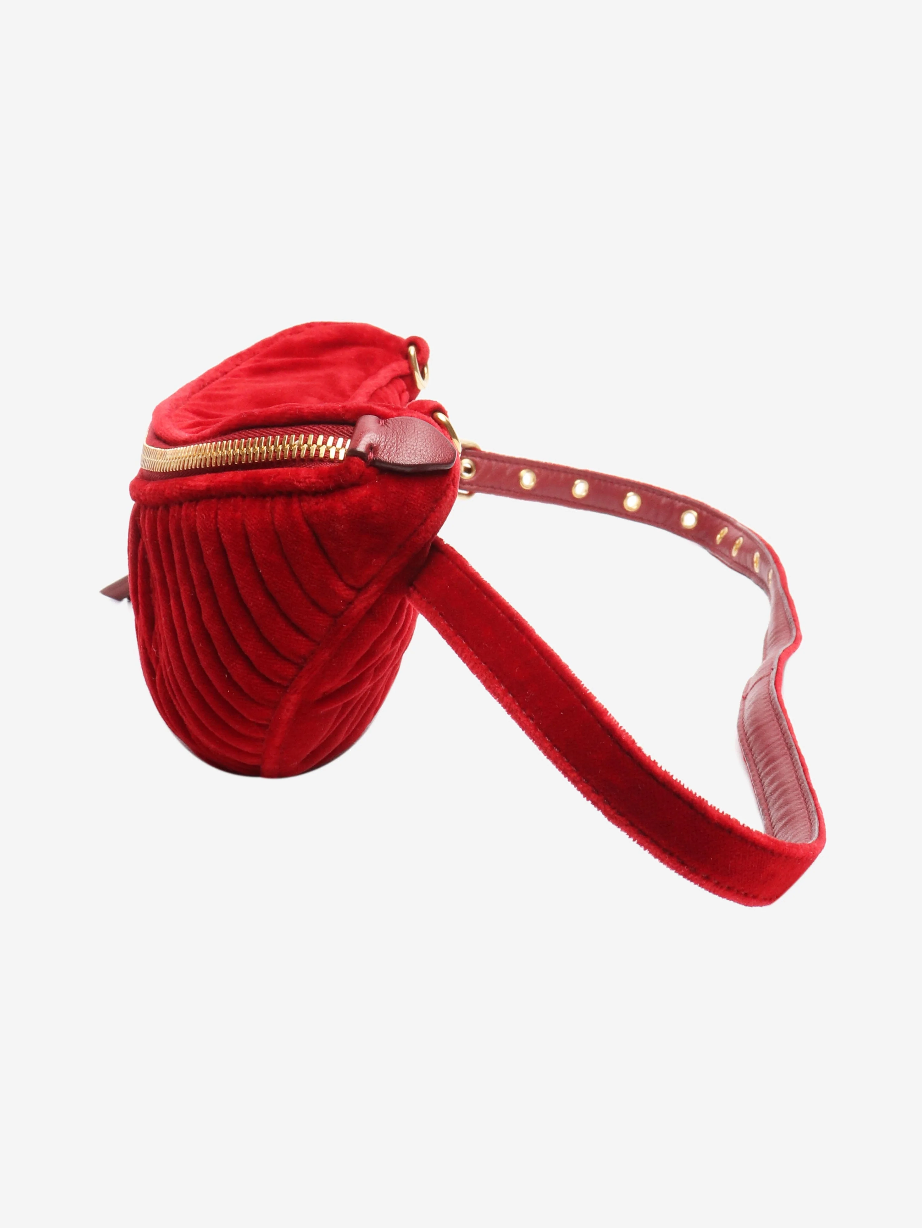 Red velvet Matelasse bumbag - Image 6