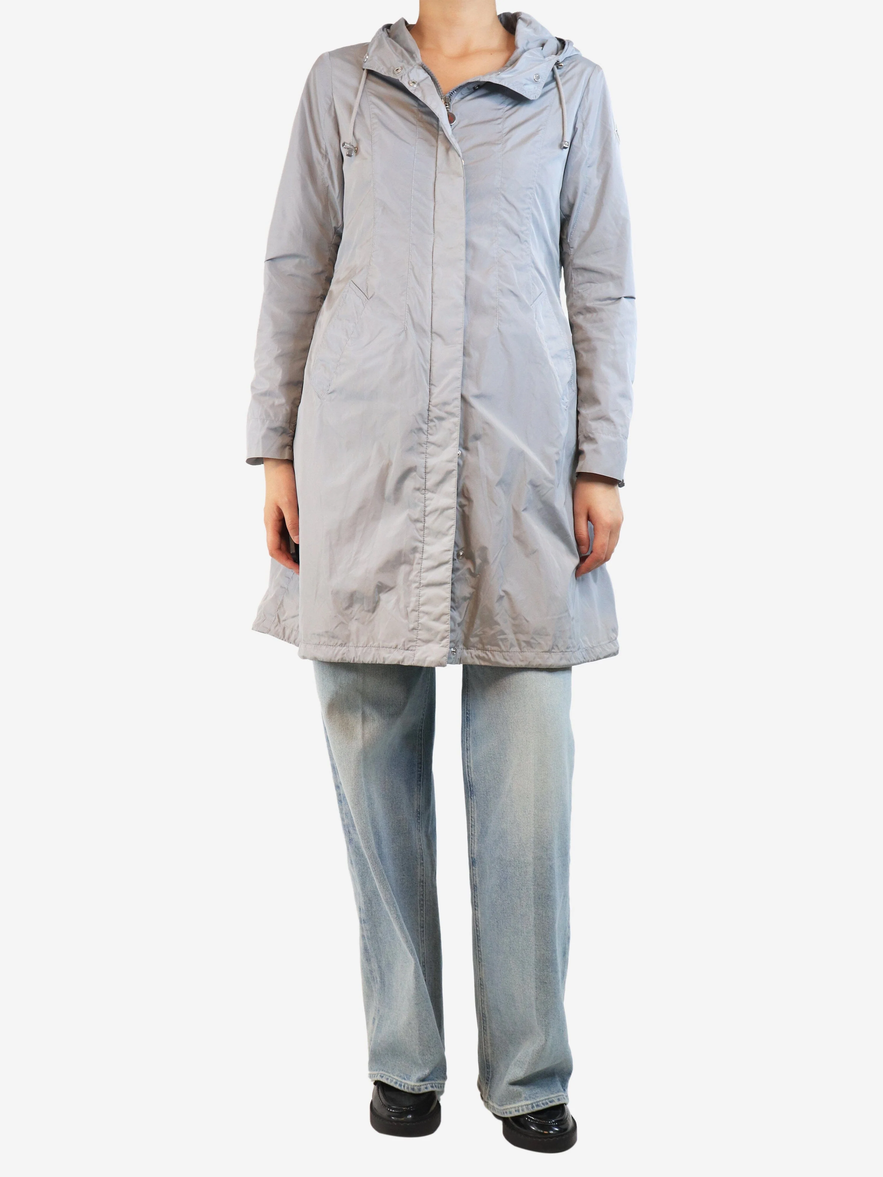 Grey lightweight shell parka - size UK 10 - Image 3