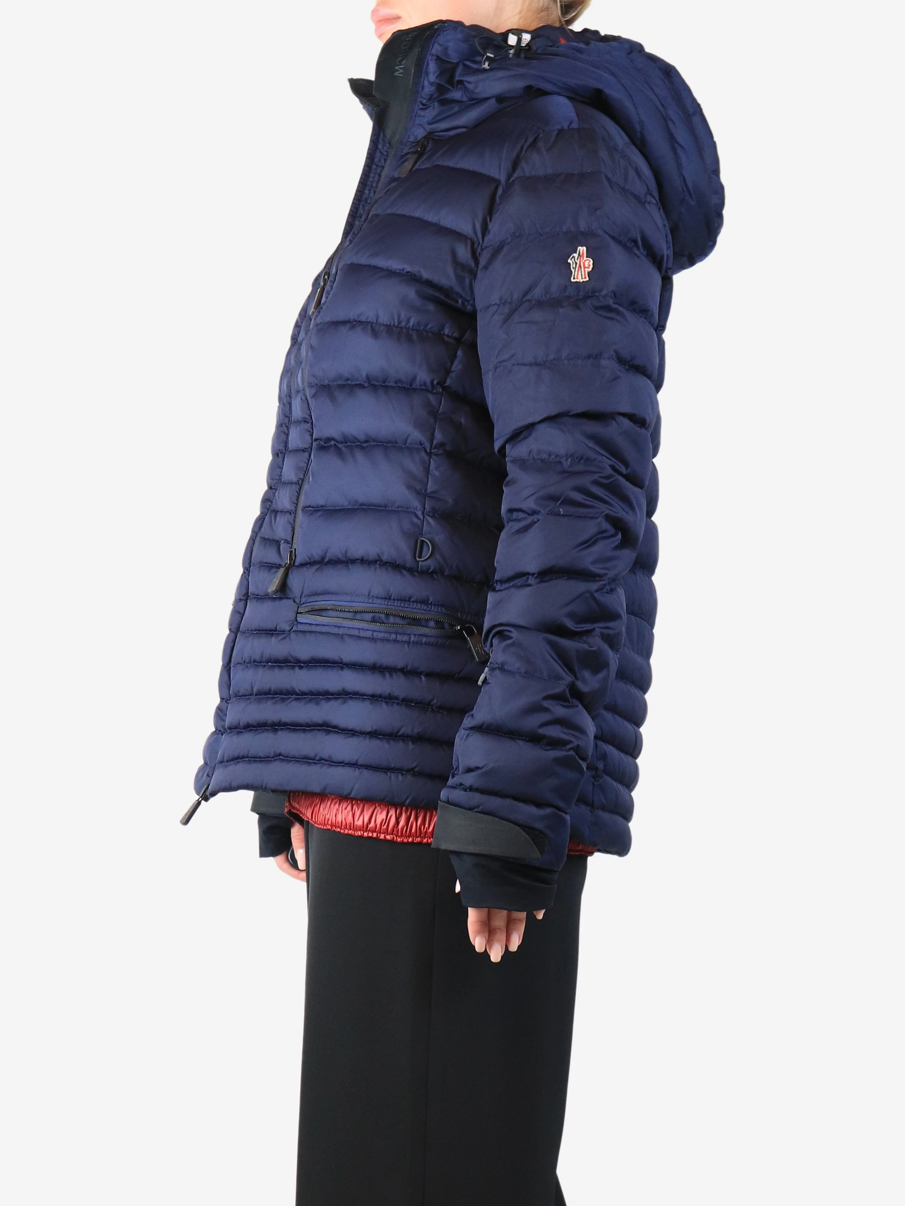 Navy hooded puffer jacket - size UK 18 - Image 3