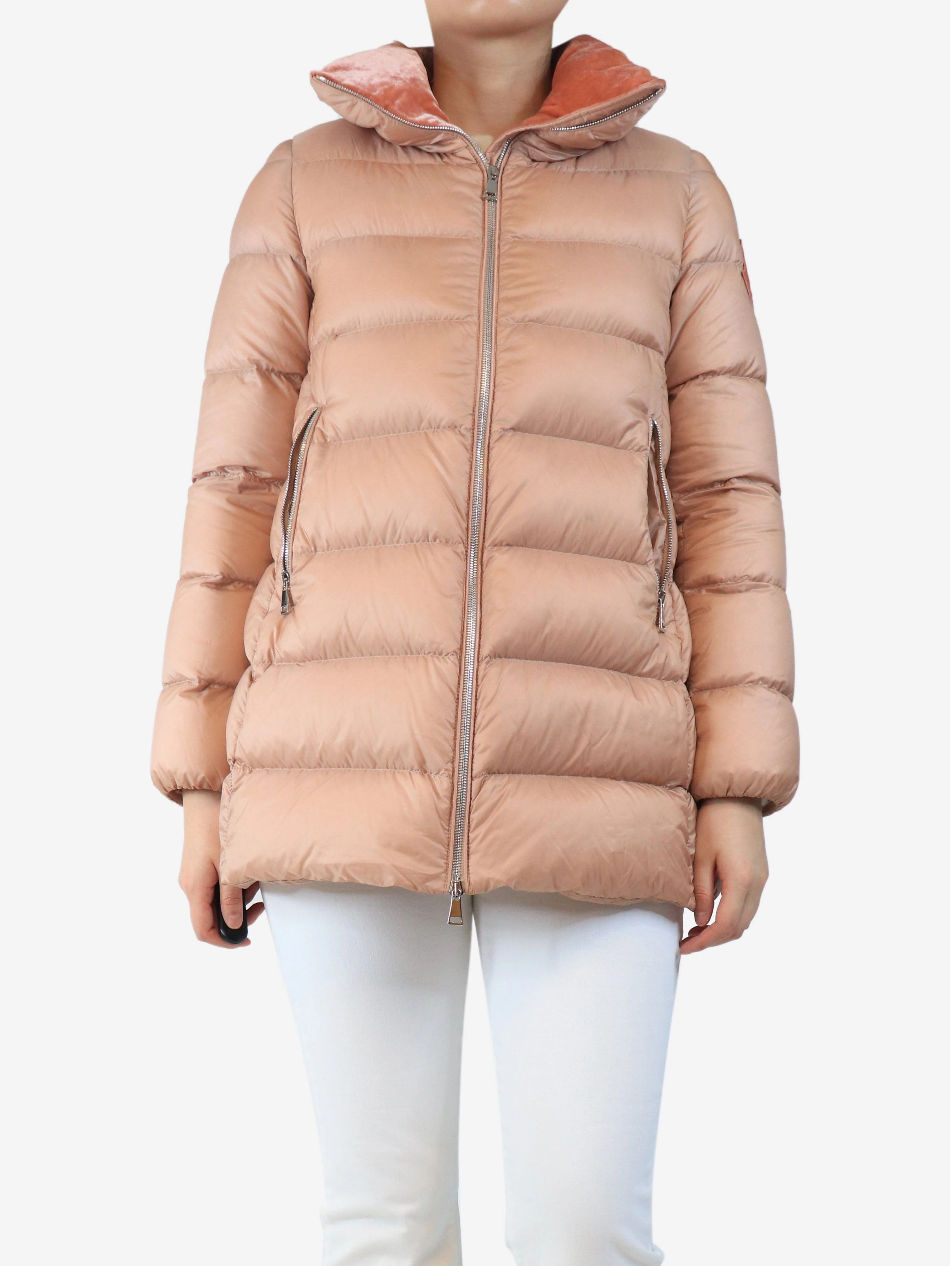 Salmon puffer jacket - size UK 10