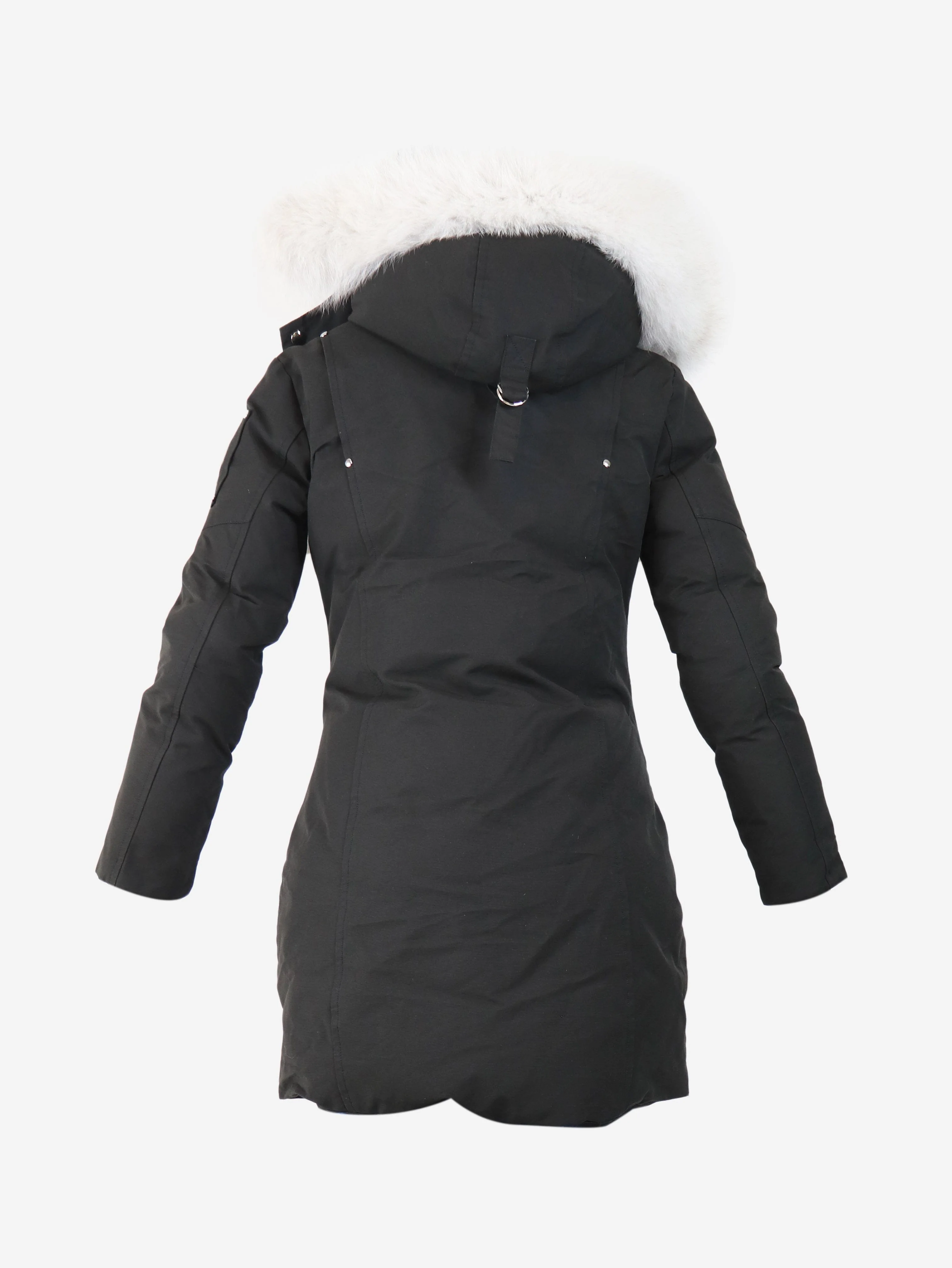 Black down jacket with fur hood - size S - Image 6