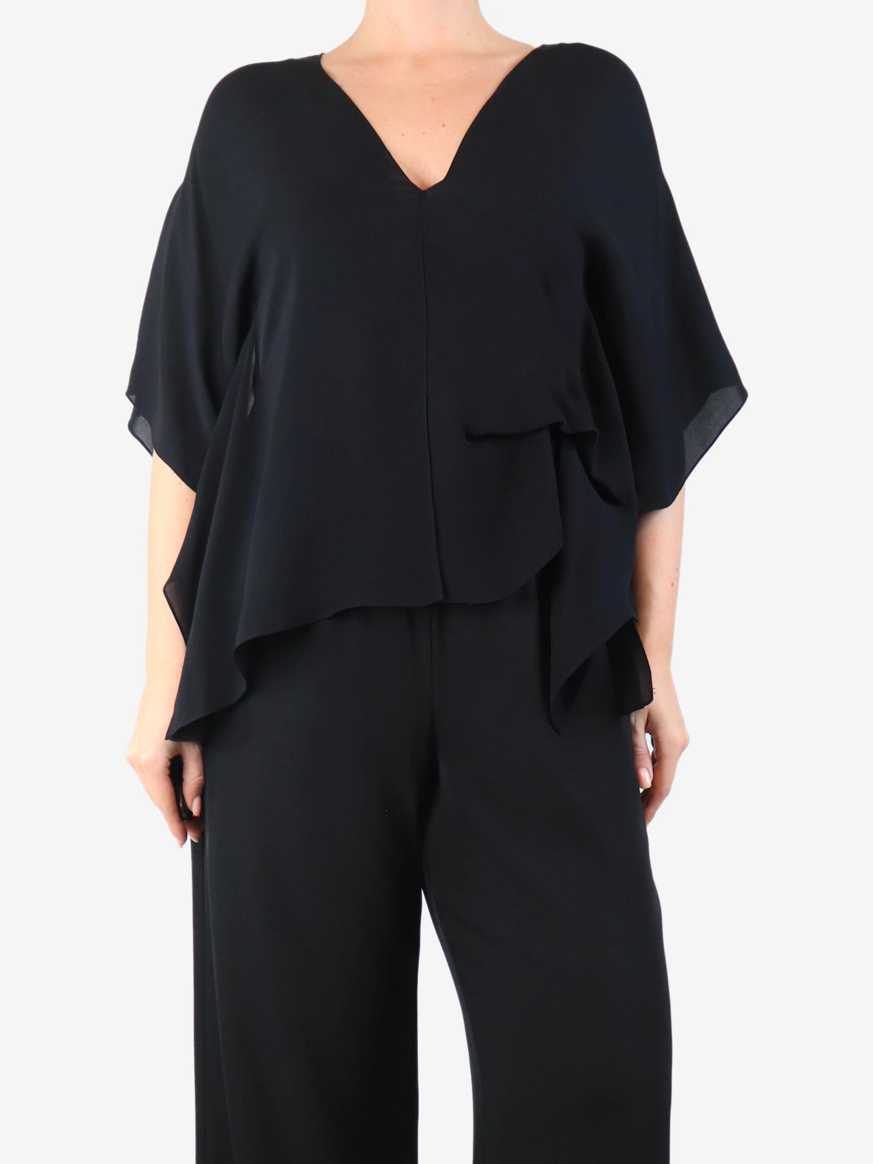 Black silk blouse - size M