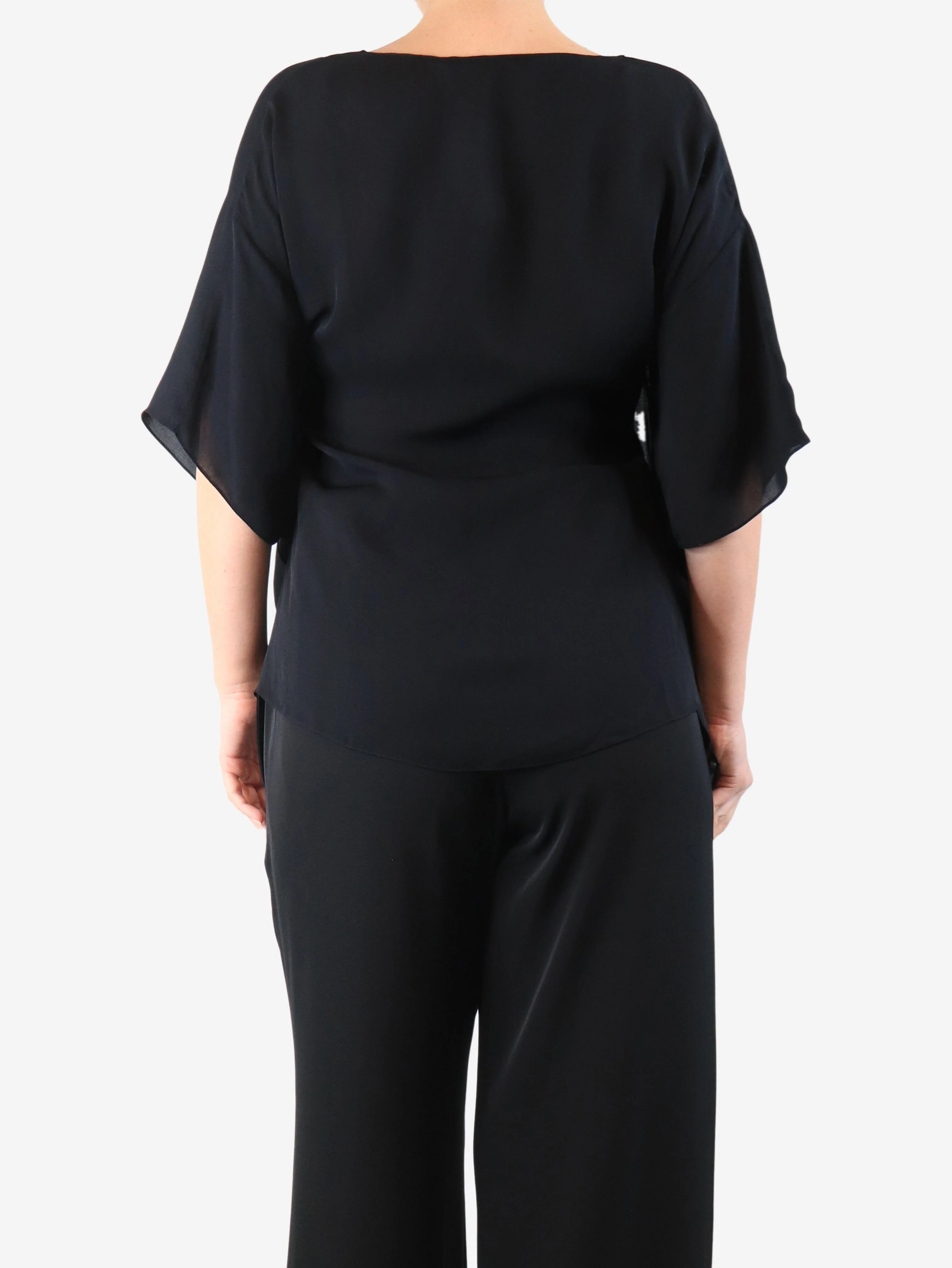 Black silk blouse - size M - Image 2