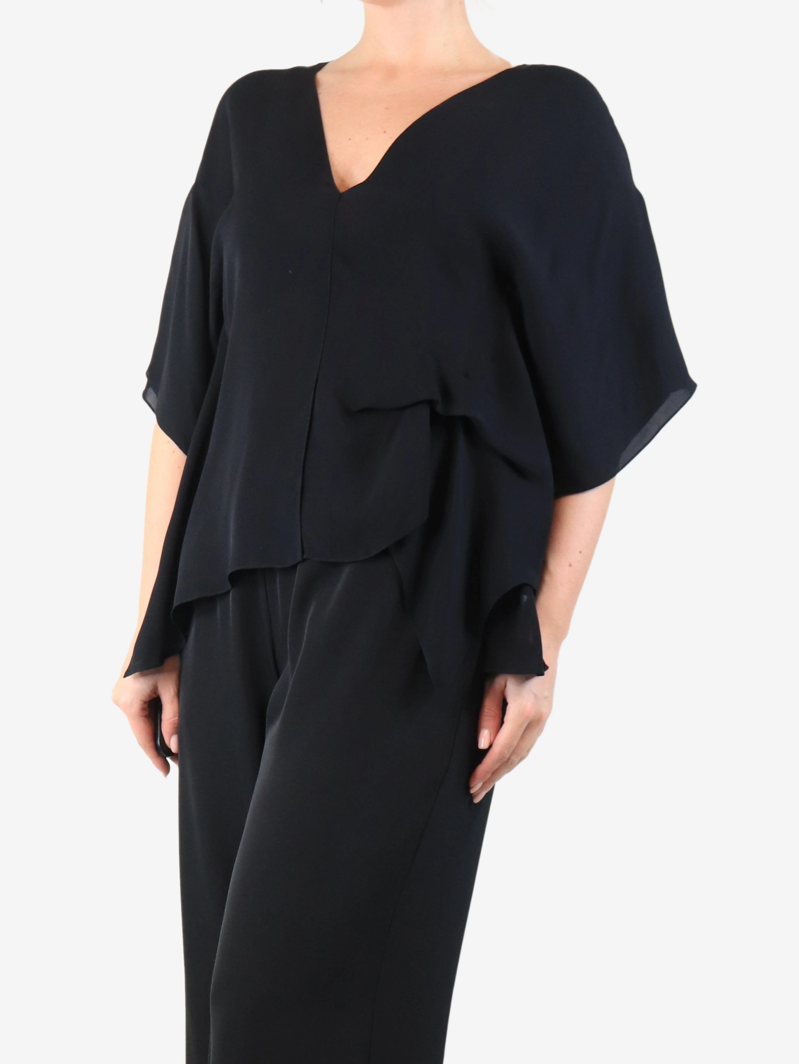 Black silk blouse - size M - Image 3