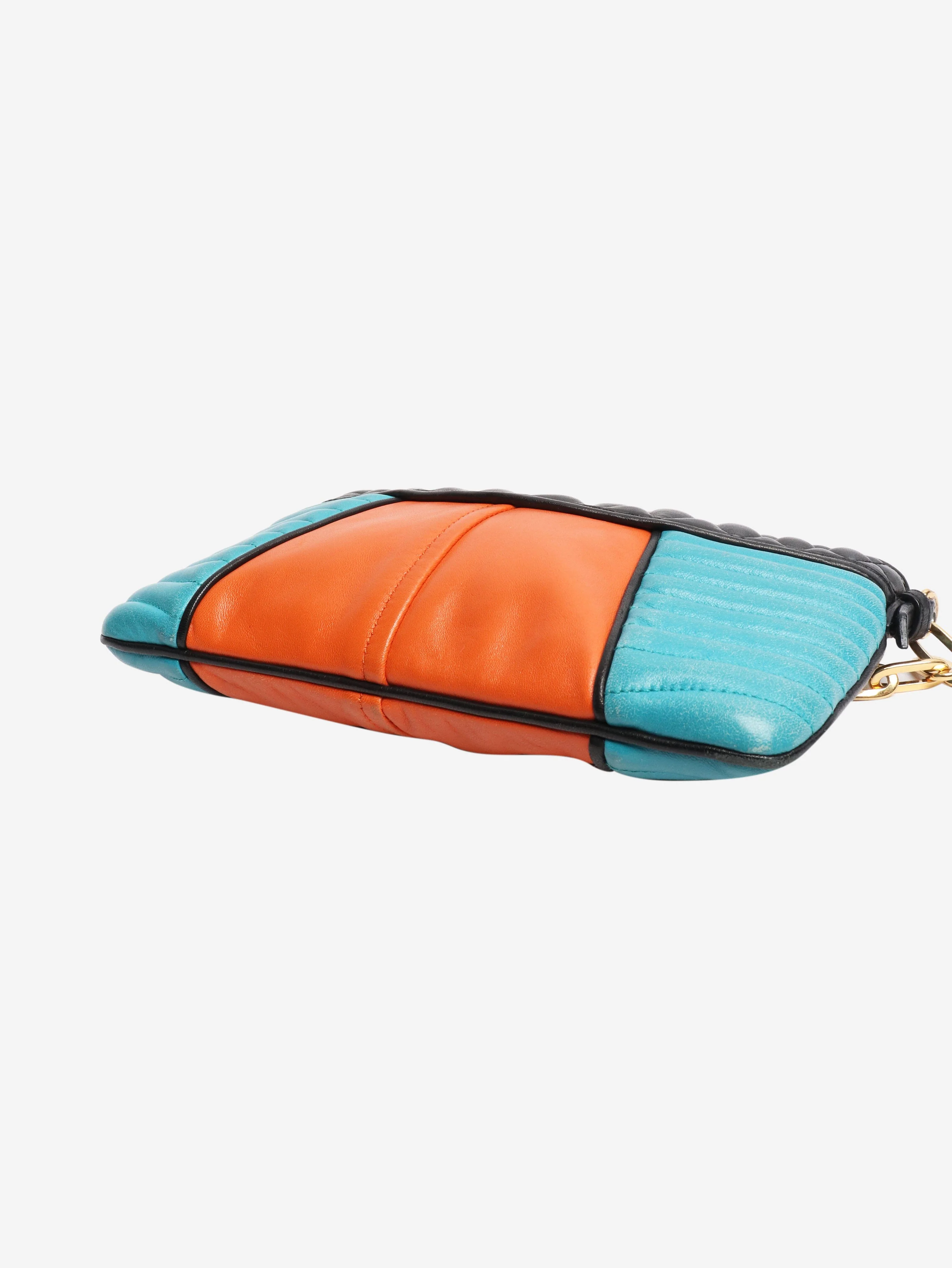 Multicolour quilted leather biker bag - Image 5