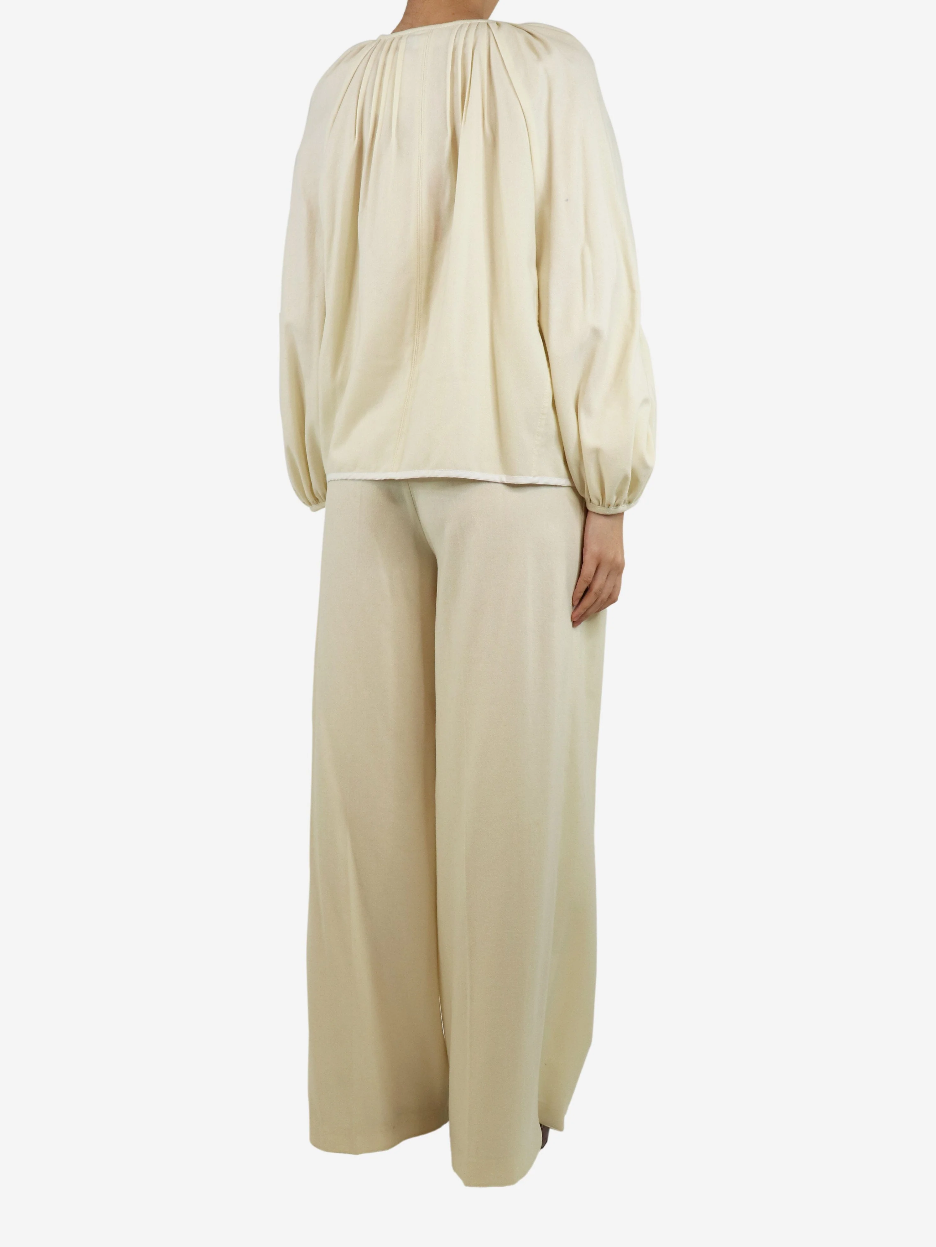Cream Grand Bazaar top and trousers set - size UK 10 - Image 2
