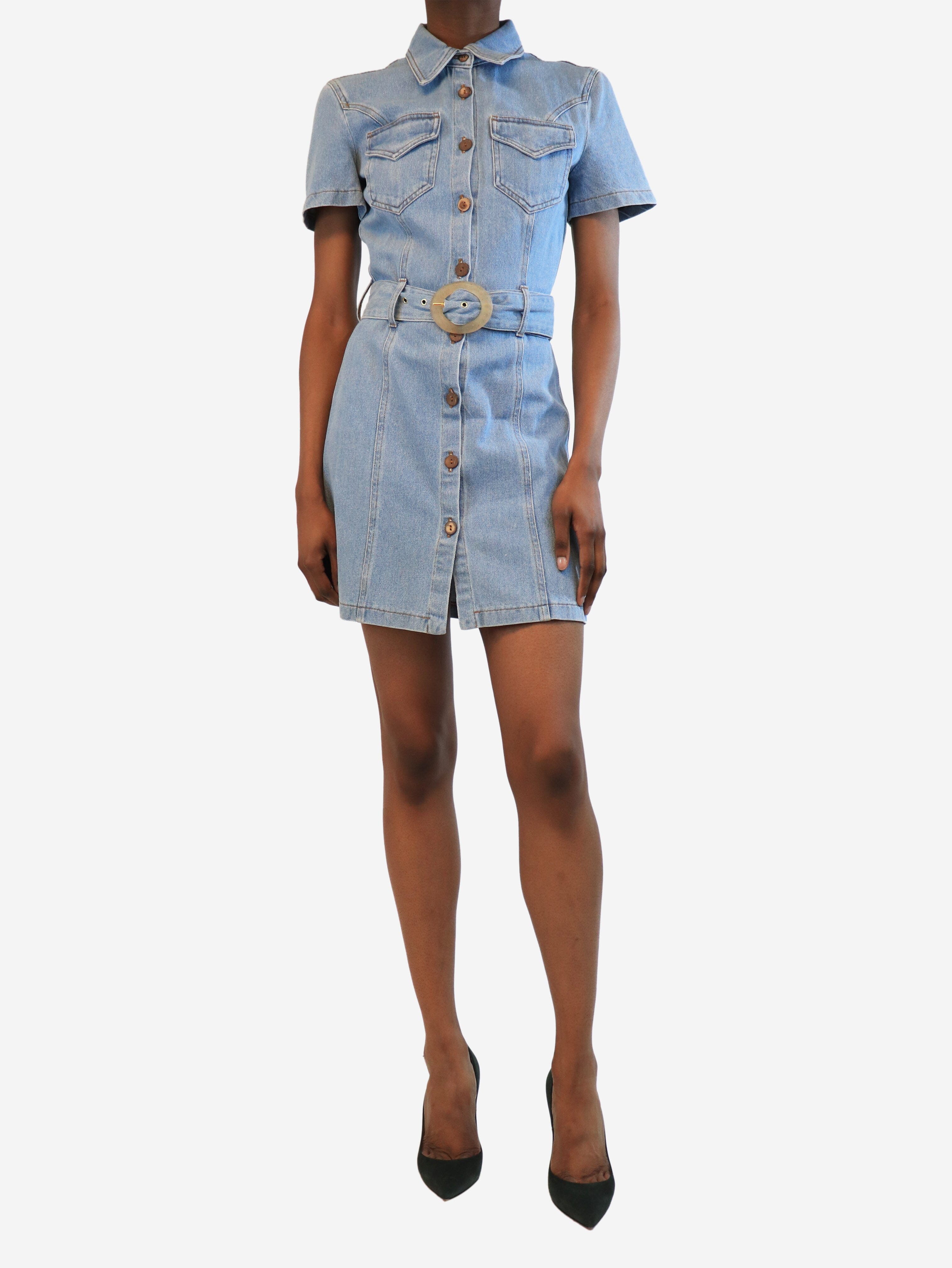 Blue denim button down dress - size XS