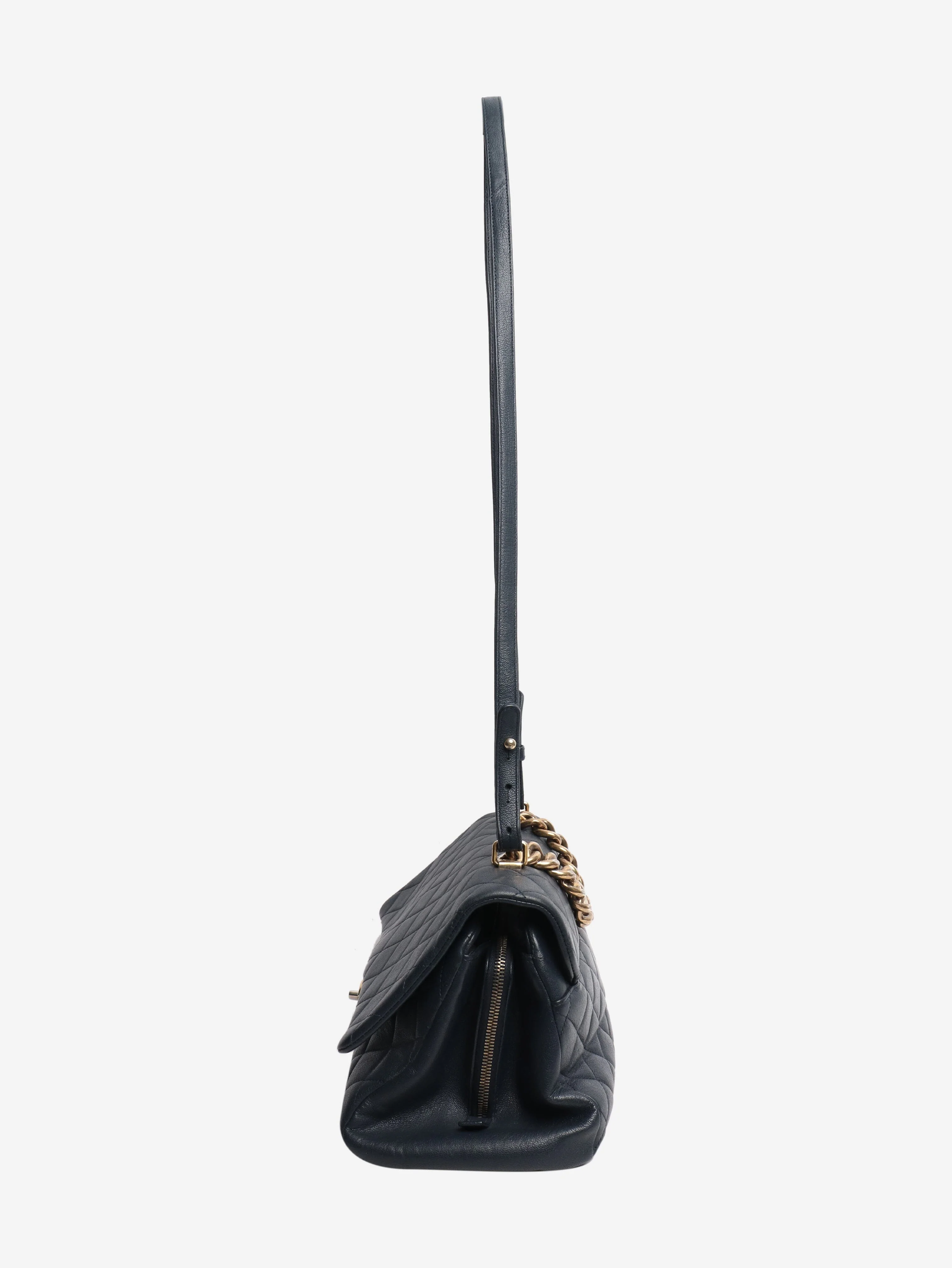 Navy 2017 Rome Trapezio flap bag - Image 3