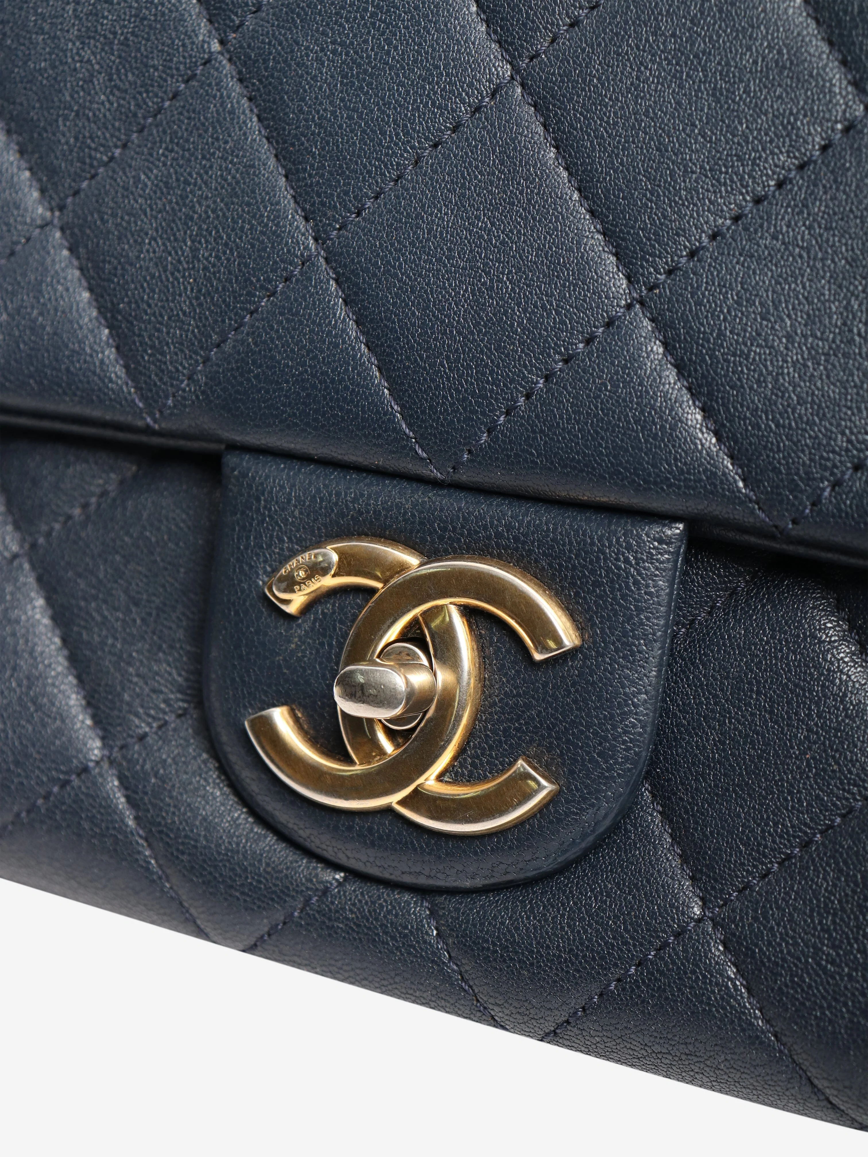 Navy 2017 Rome Trapezio flap bag - Image 7