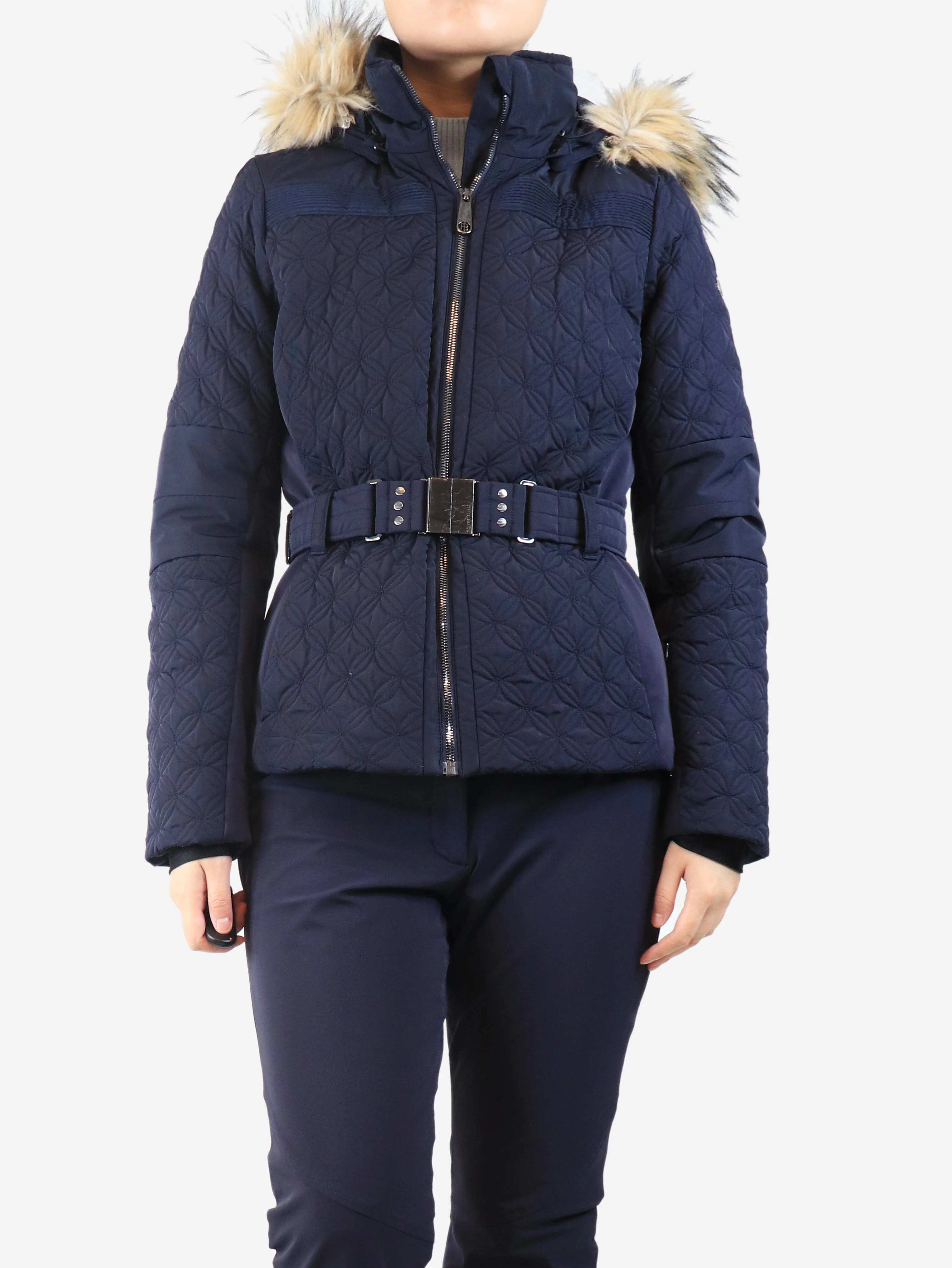 Navy quilted ski jacket - size M