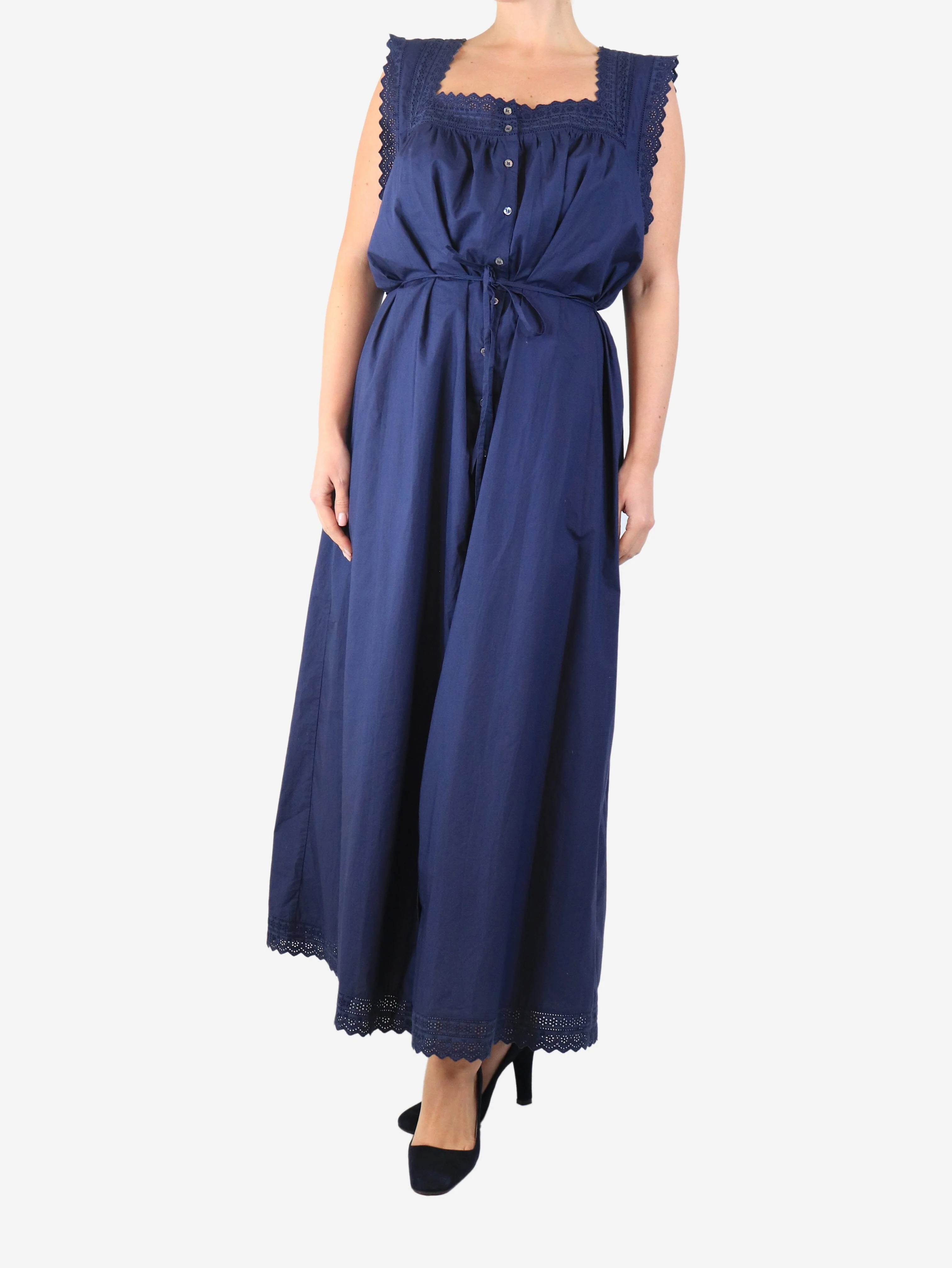 Navy sleeveless button-down maxi dress - size XXL - Image 3