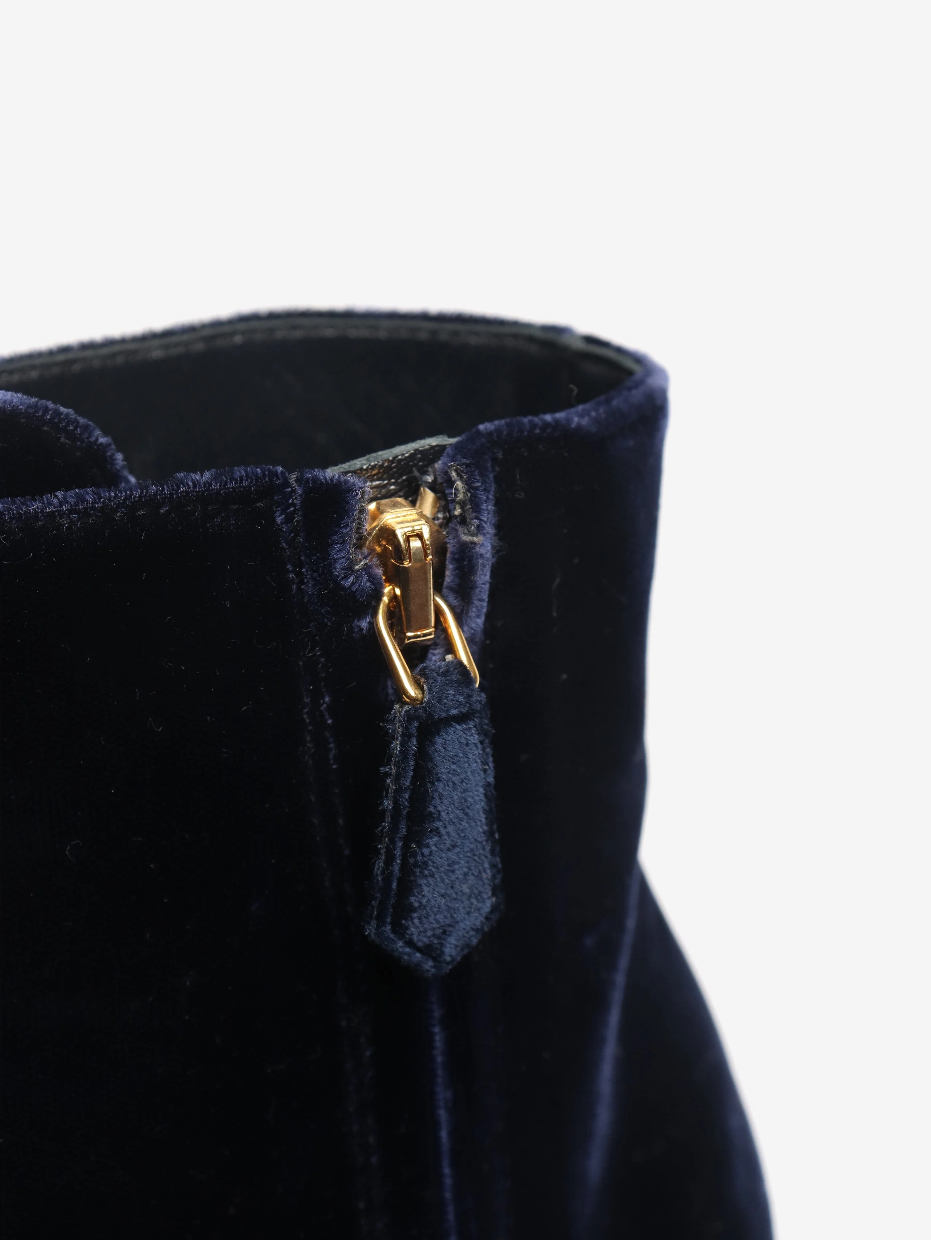 Navy velour lace up boots - size EU 36 (UK 3) - Image 5
