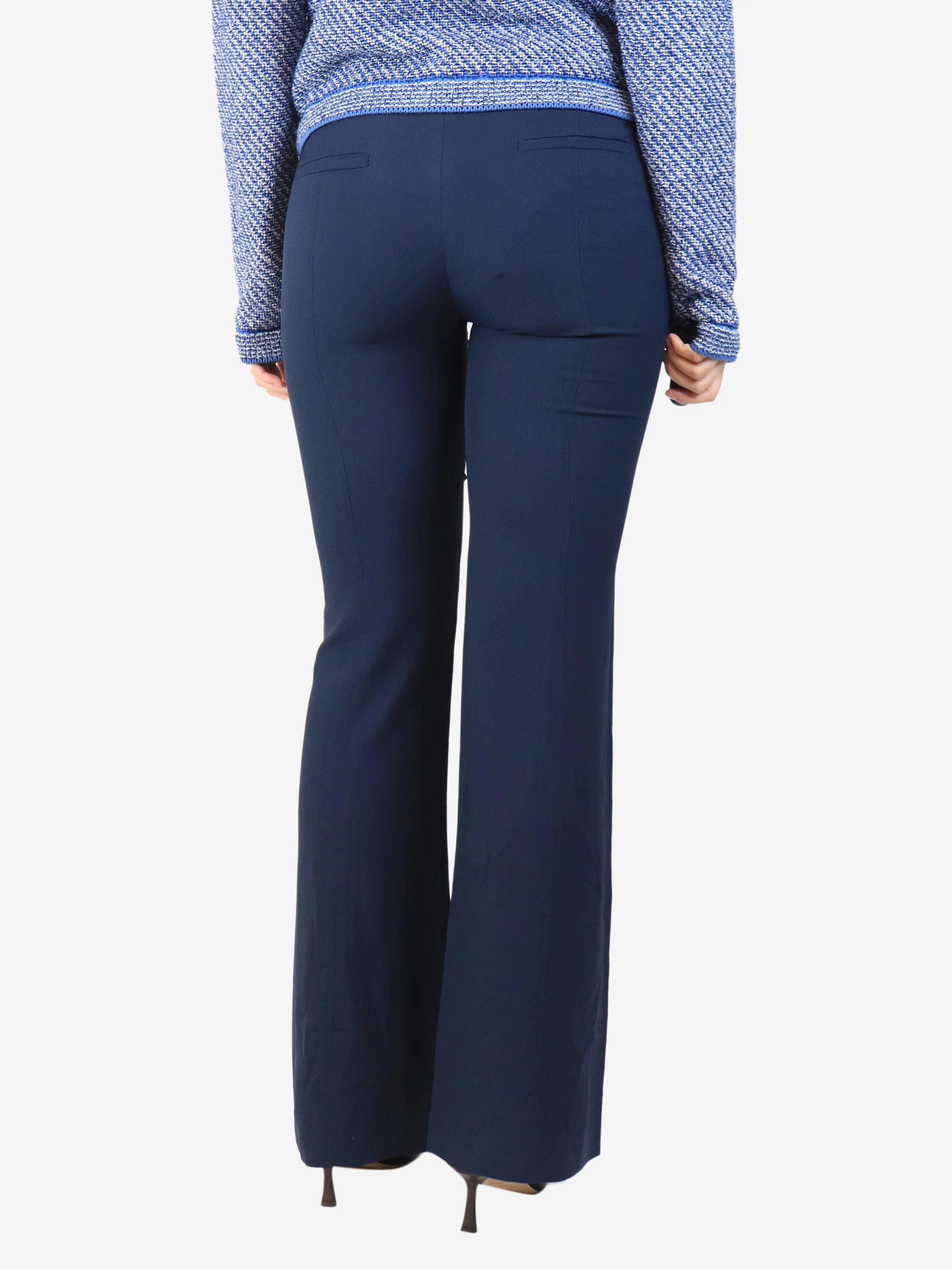 Navy wide-leg tailored trousers - size UK 10 - Image 3