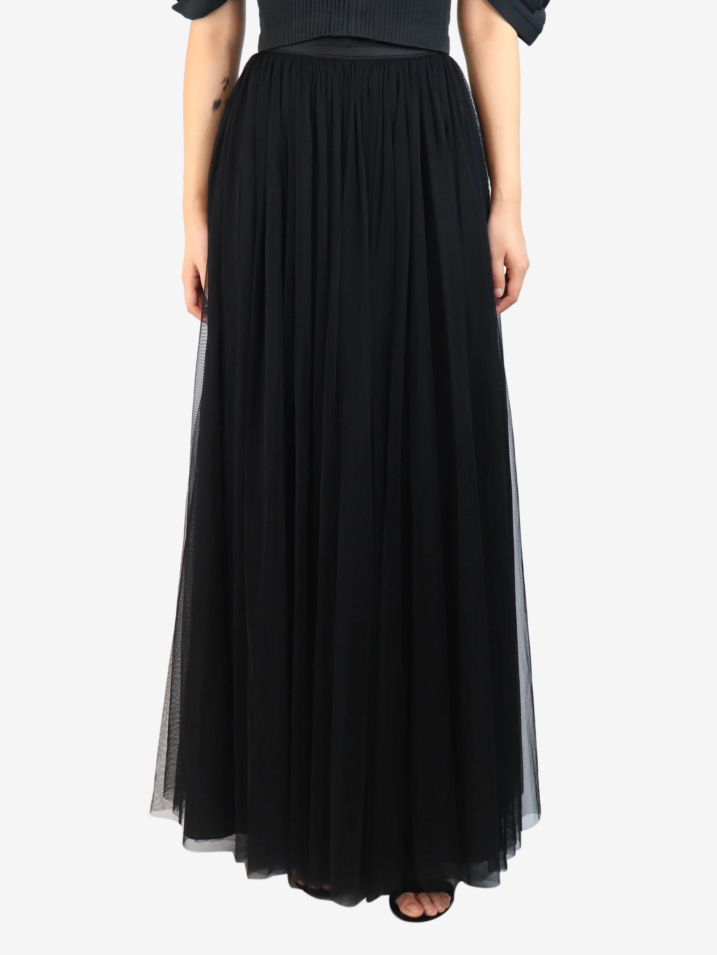 Black tulle maxi skirt - size UK 8