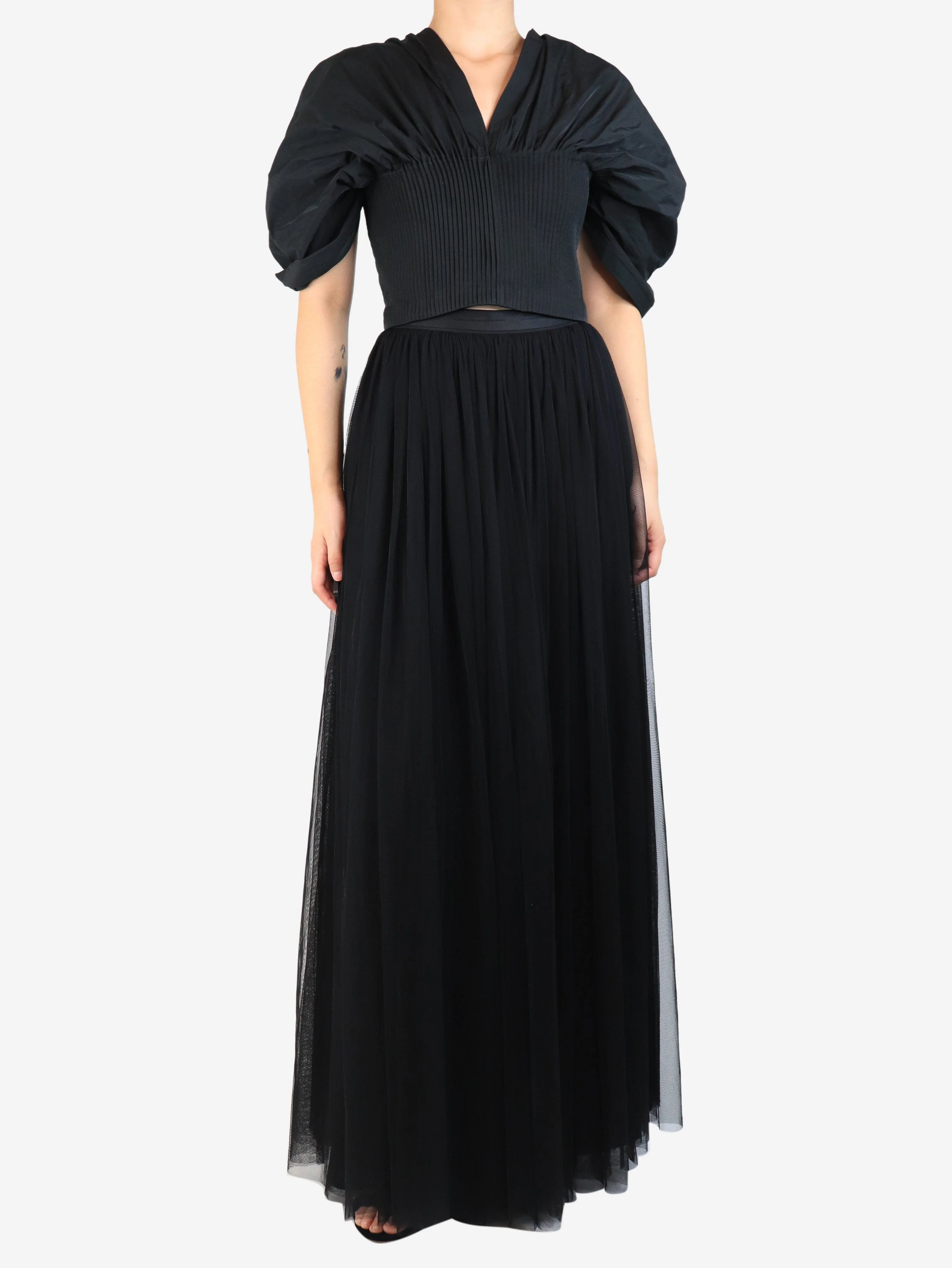 Black tulle maxi skirt - size UK 8 - Image 2