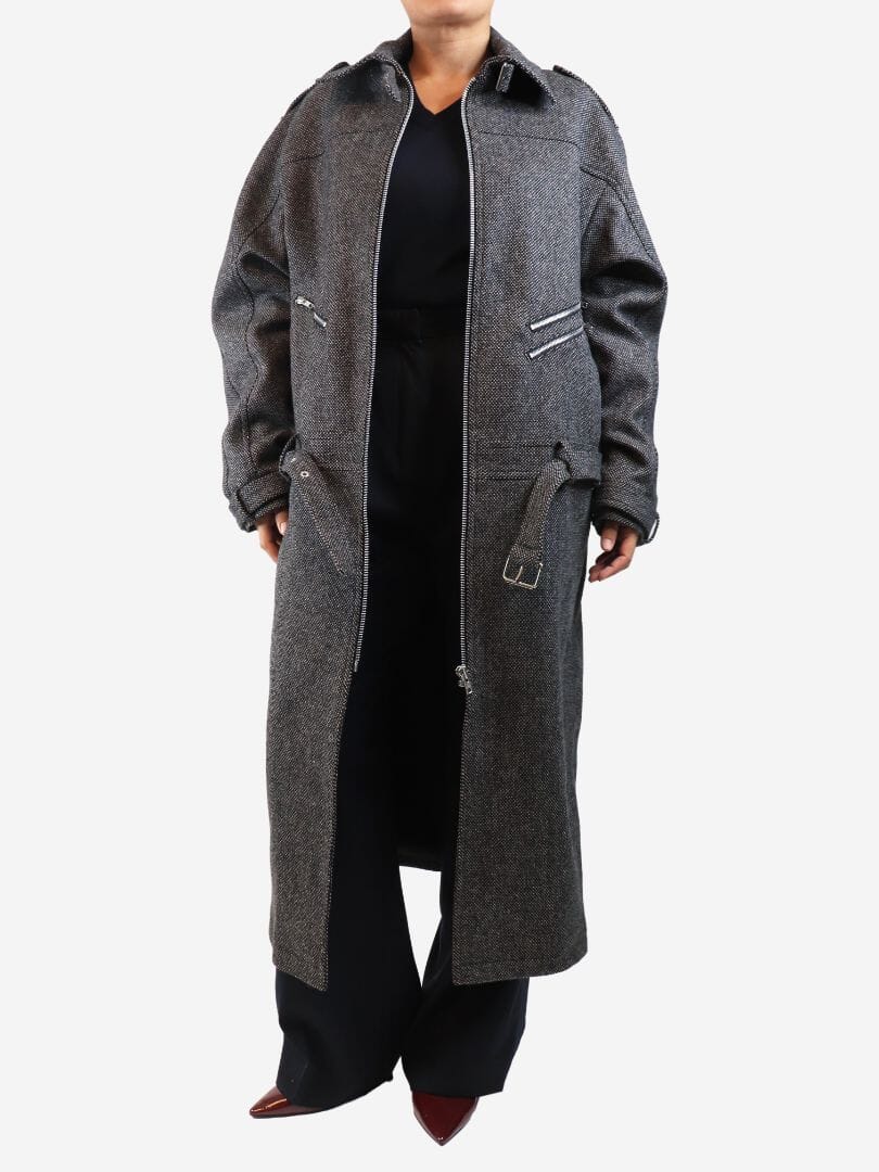 Neutral Anna tweed coat - size UK 10 - Image 2