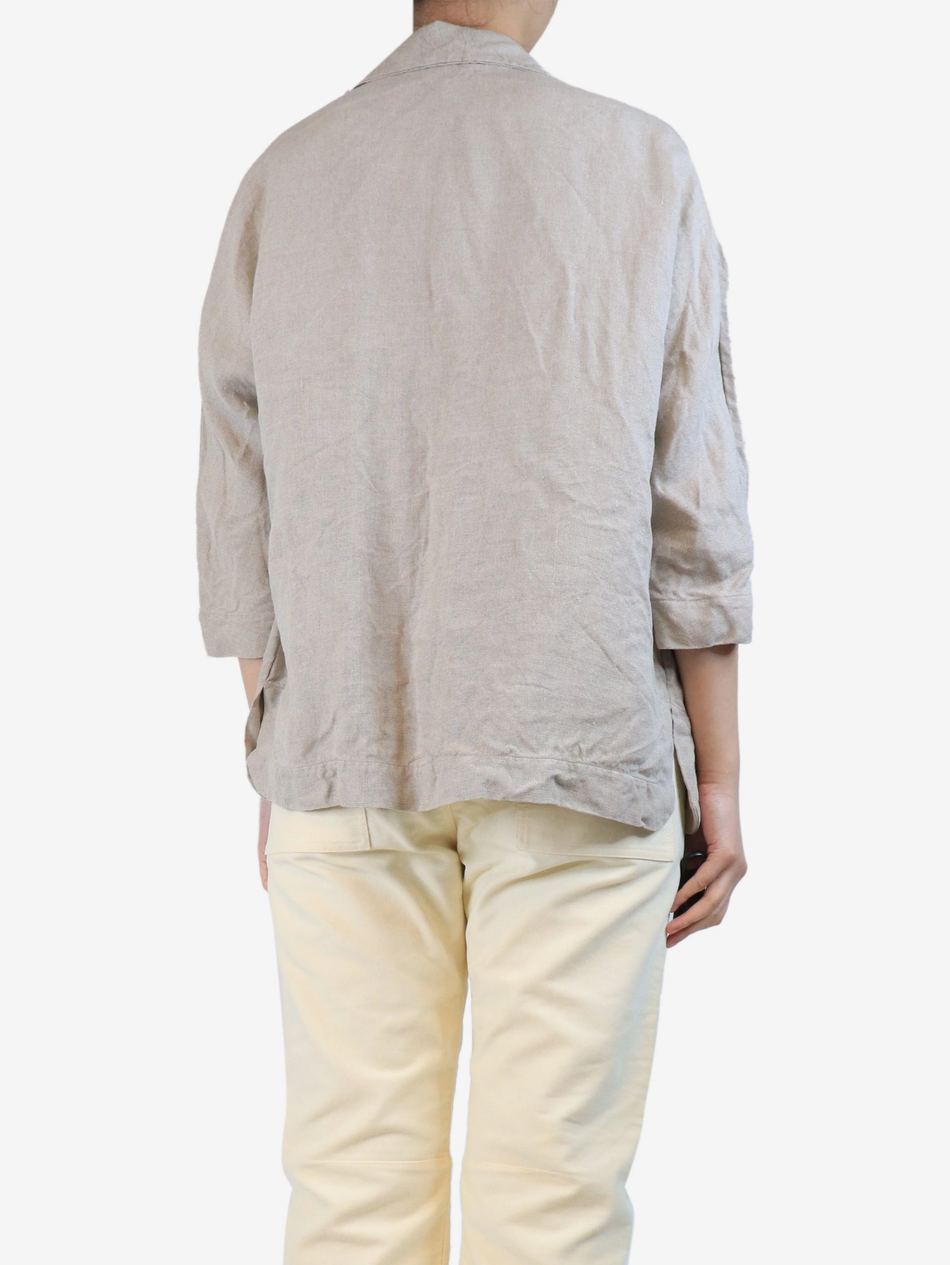 Neutral linen jacket - size UK 10 - Image 2