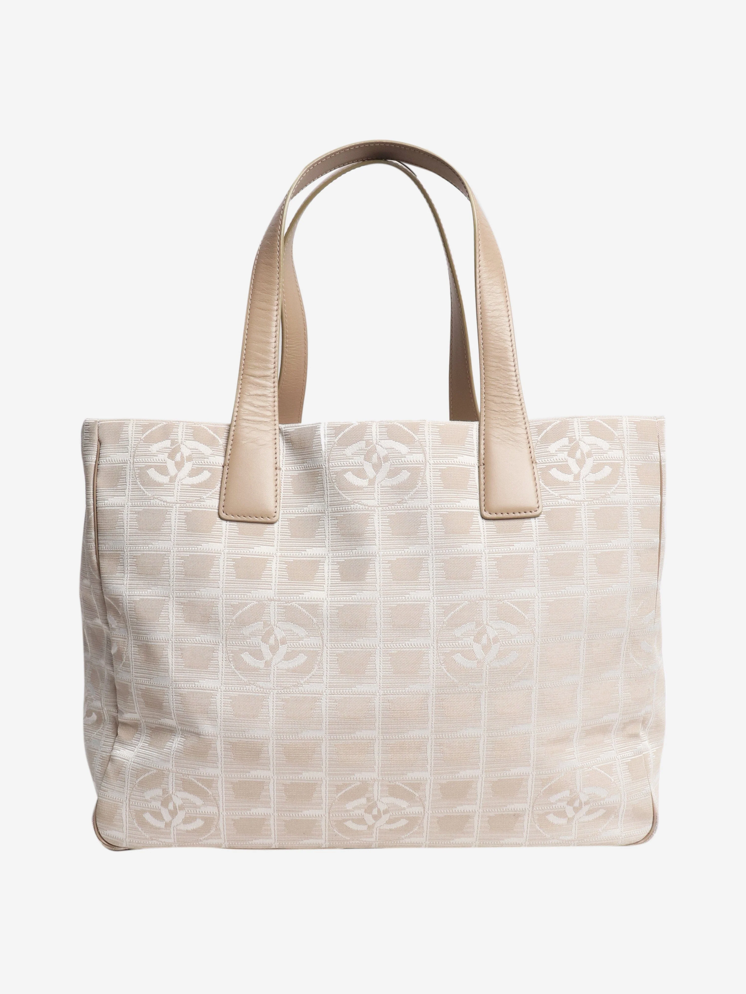 Neutral vintage 2002 CC Travel Line tote bag