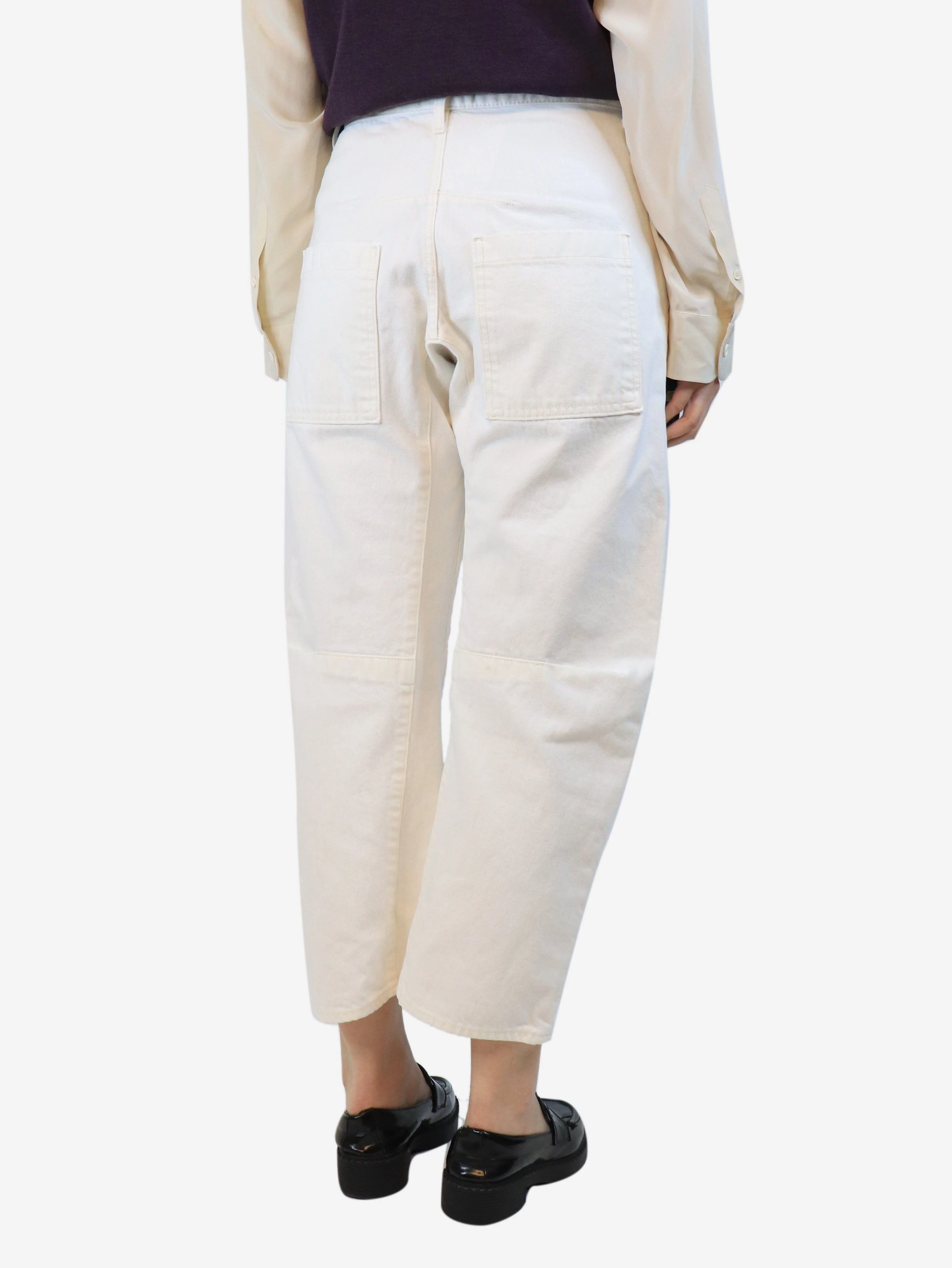 Ecru Shon balloon-leg trousers - size UK 8 - Image 3