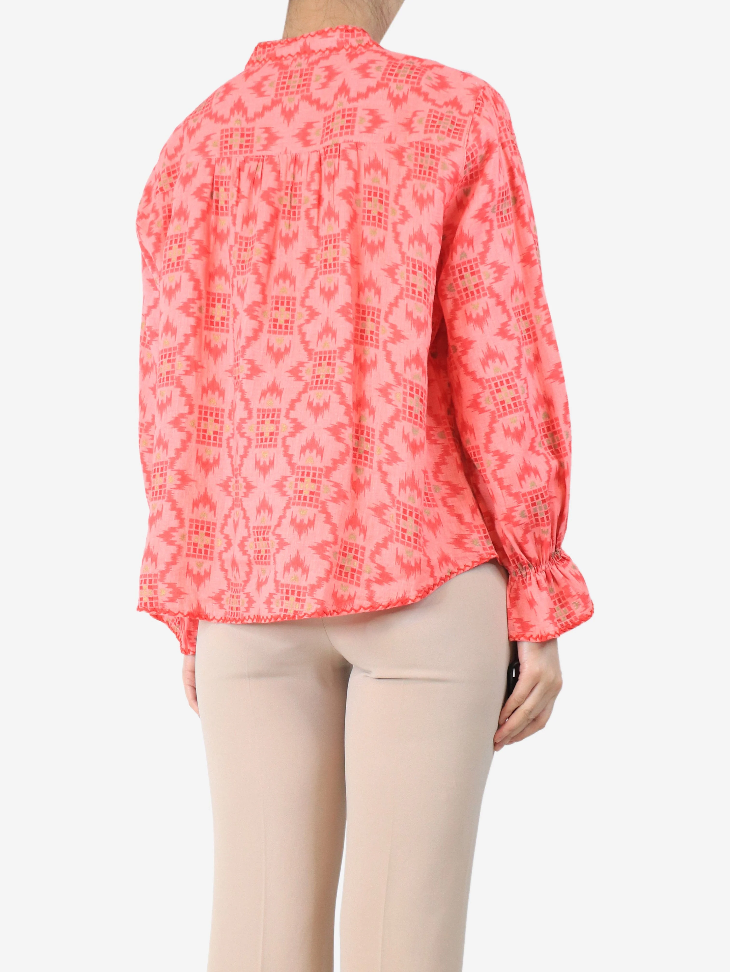 Pink printed blouse - size L - Image 2