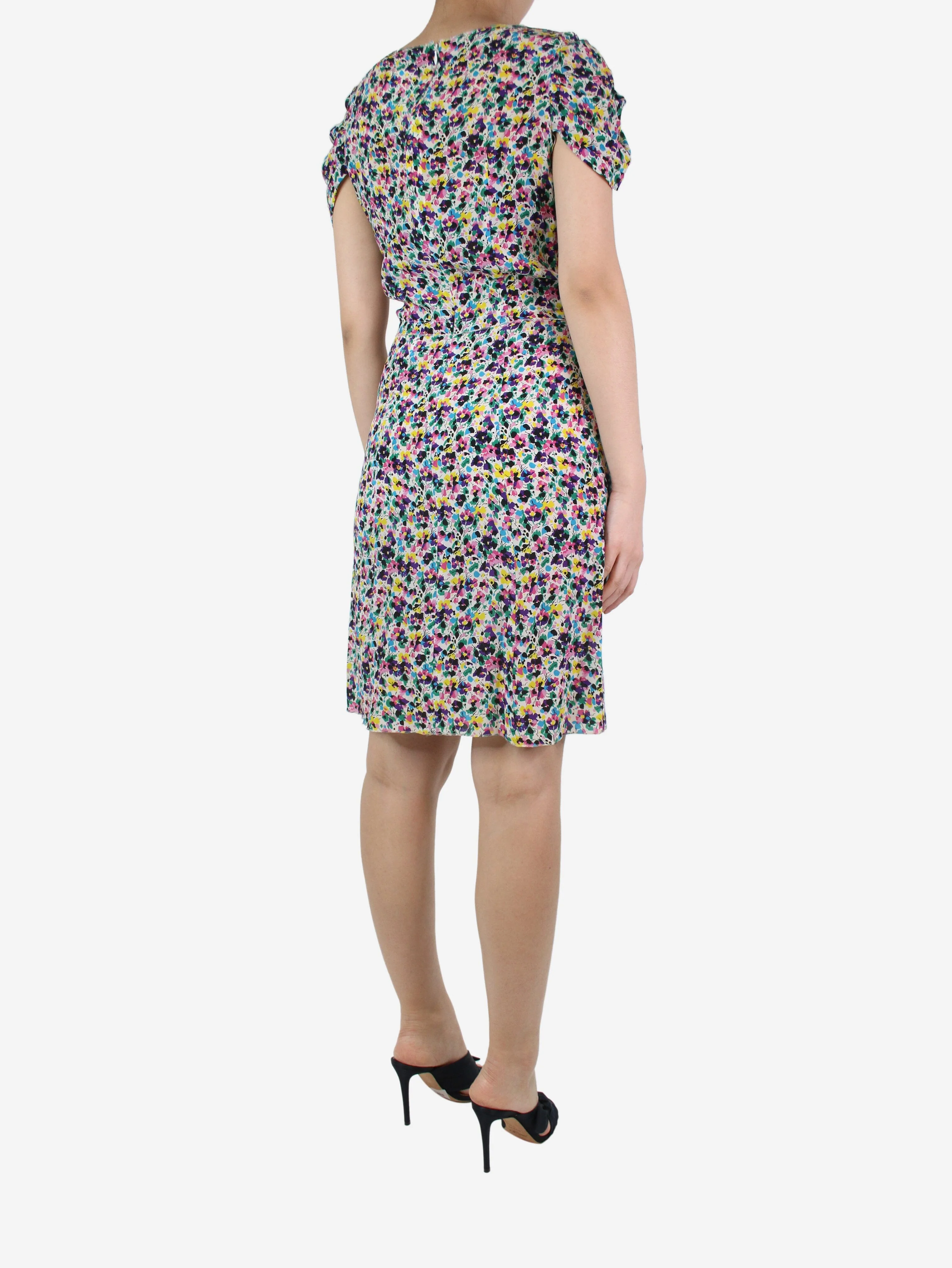 Multicoloured floral printed dress - size UK 10 - Image 2