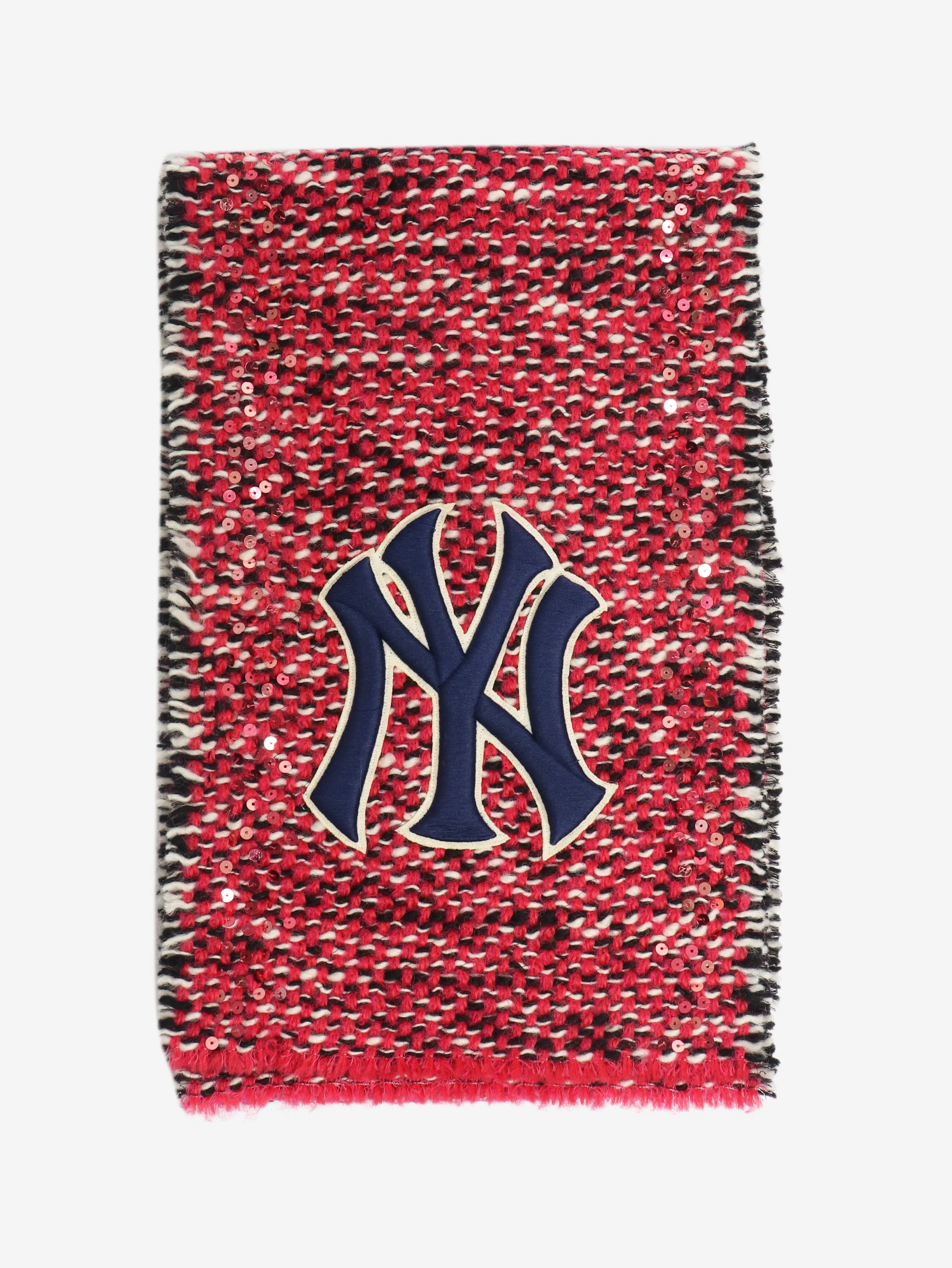 NY Yankees pink sequin knit scarf