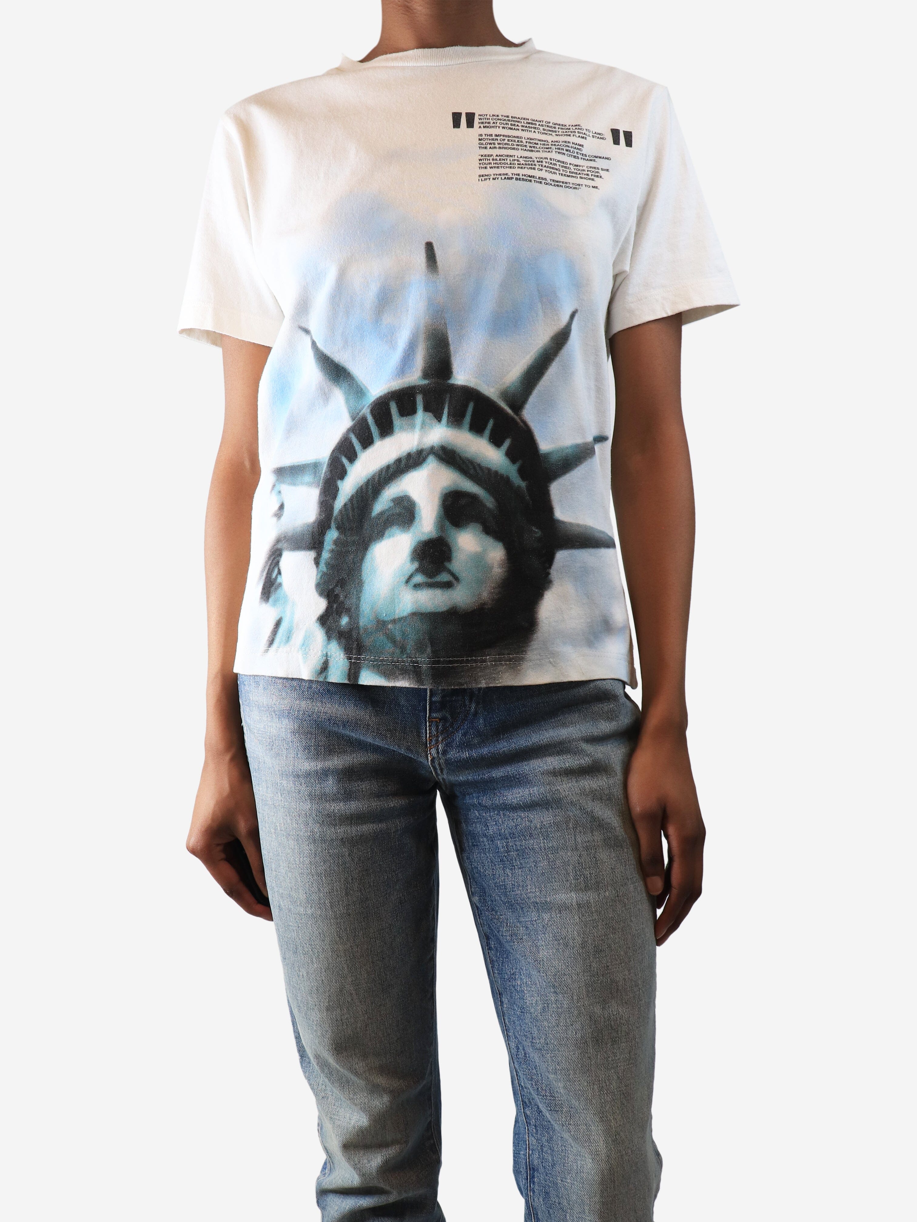 White statue of liberty T-shirt - size XS