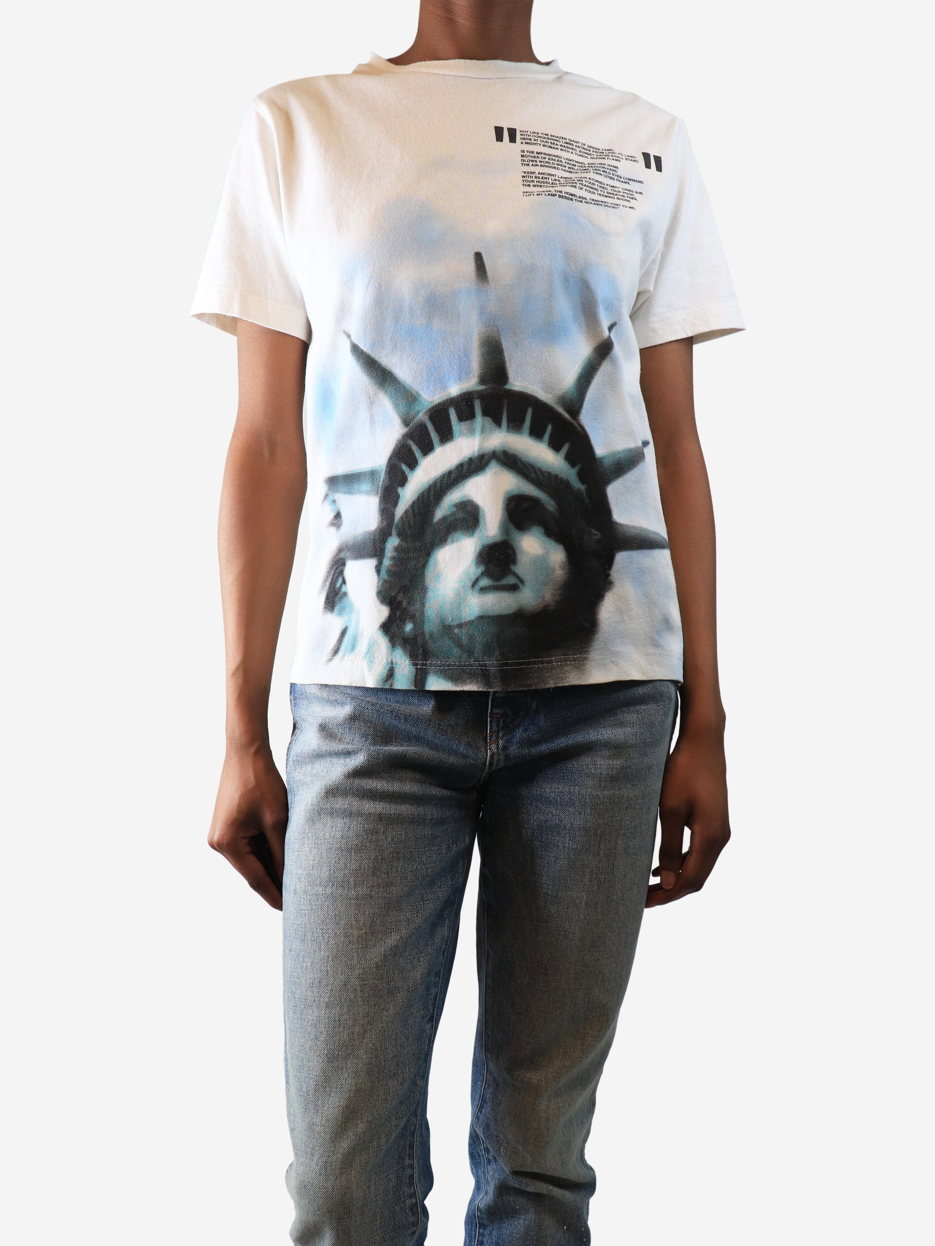 White statue of liberty T-shirt - size XS - Image 3