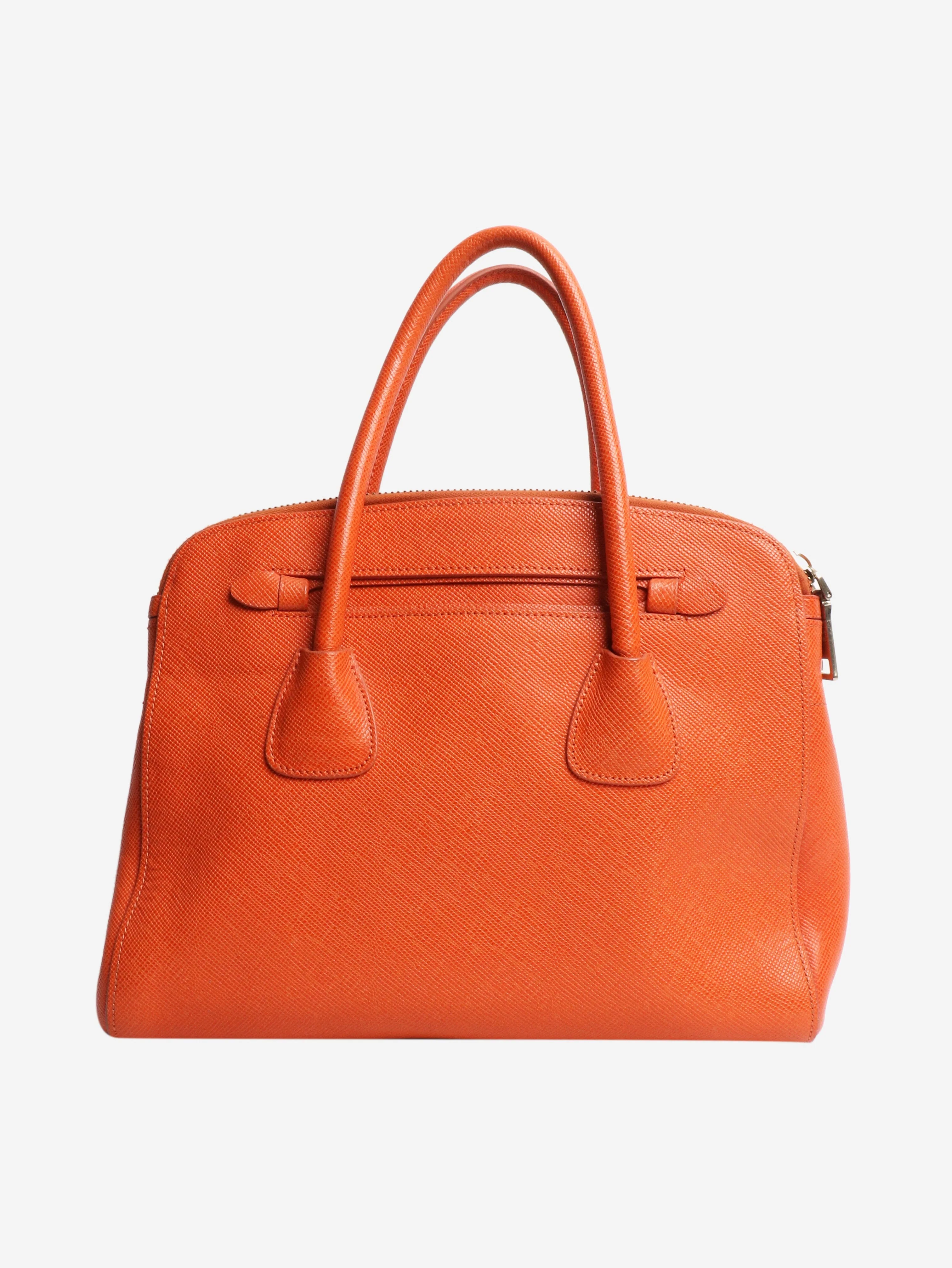 Orange Saffiano leather 2way bag - Image 3
