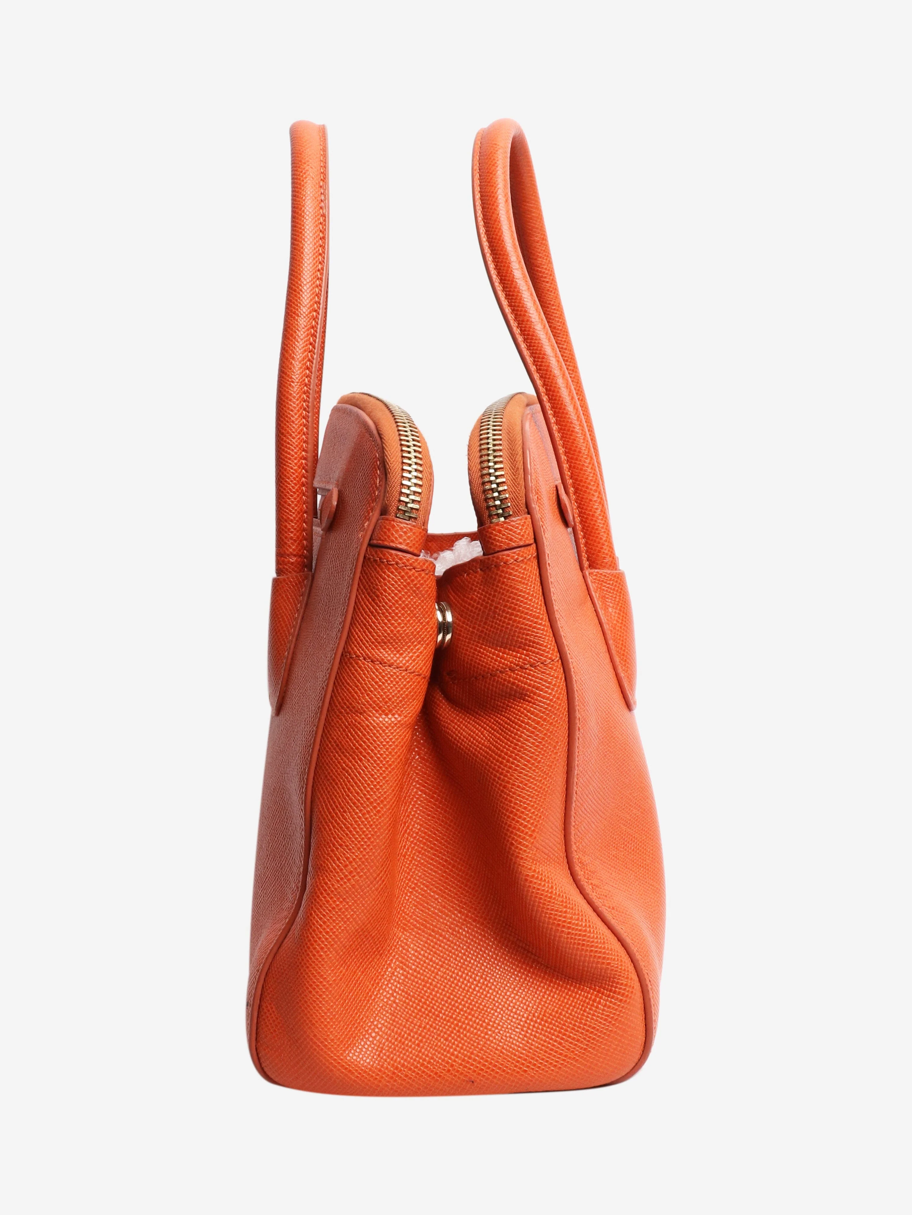 Orange Saffiano leather 2way bag - Image 4
